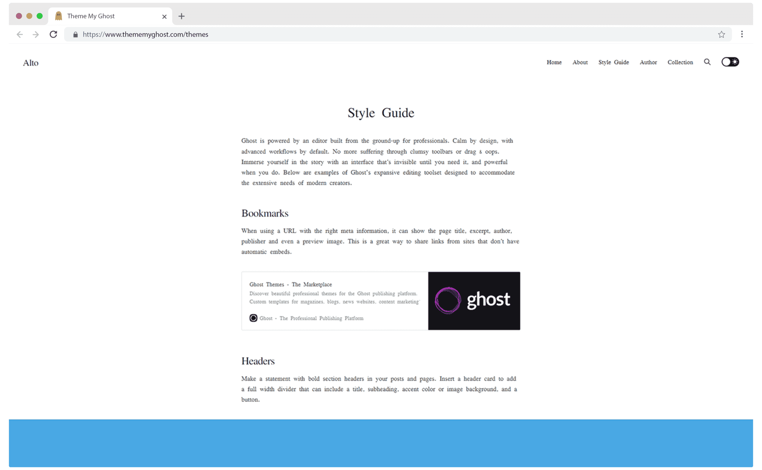 Alto Official Free Ghost Theme Template by Ghost 9