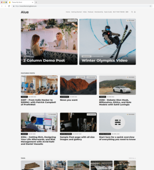 Alue premium Ghost theme for news magazine website with large blog content developed by Spooked Co Buy on Themeforest