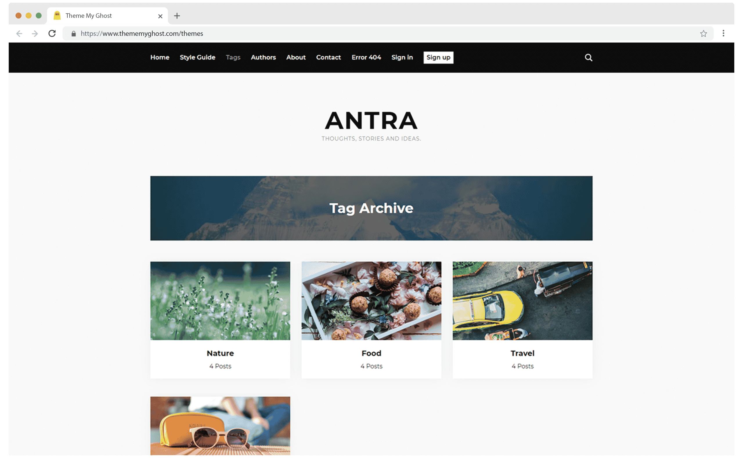 Antra Premium Ghost Blog CMS Theme with Dark Mode for Portfolio Magazine Newsletter Photography Podcasts Travel Fashion Personal Blog on ThemeForest Ghost Marketplace by GBJ Solution 12 1