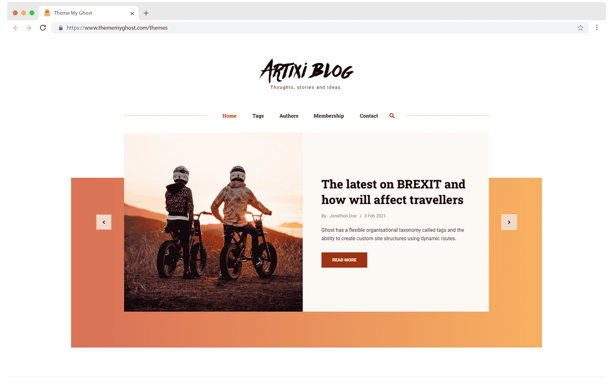 Artixi Premium Ghost Blog CMS Theme with Dark Mode for Portfolio Magazine Newsletter Photography Podcasts Travel Fashion Personal Blog on ThemeForest Ghost Marketplace by 9t9 13 1