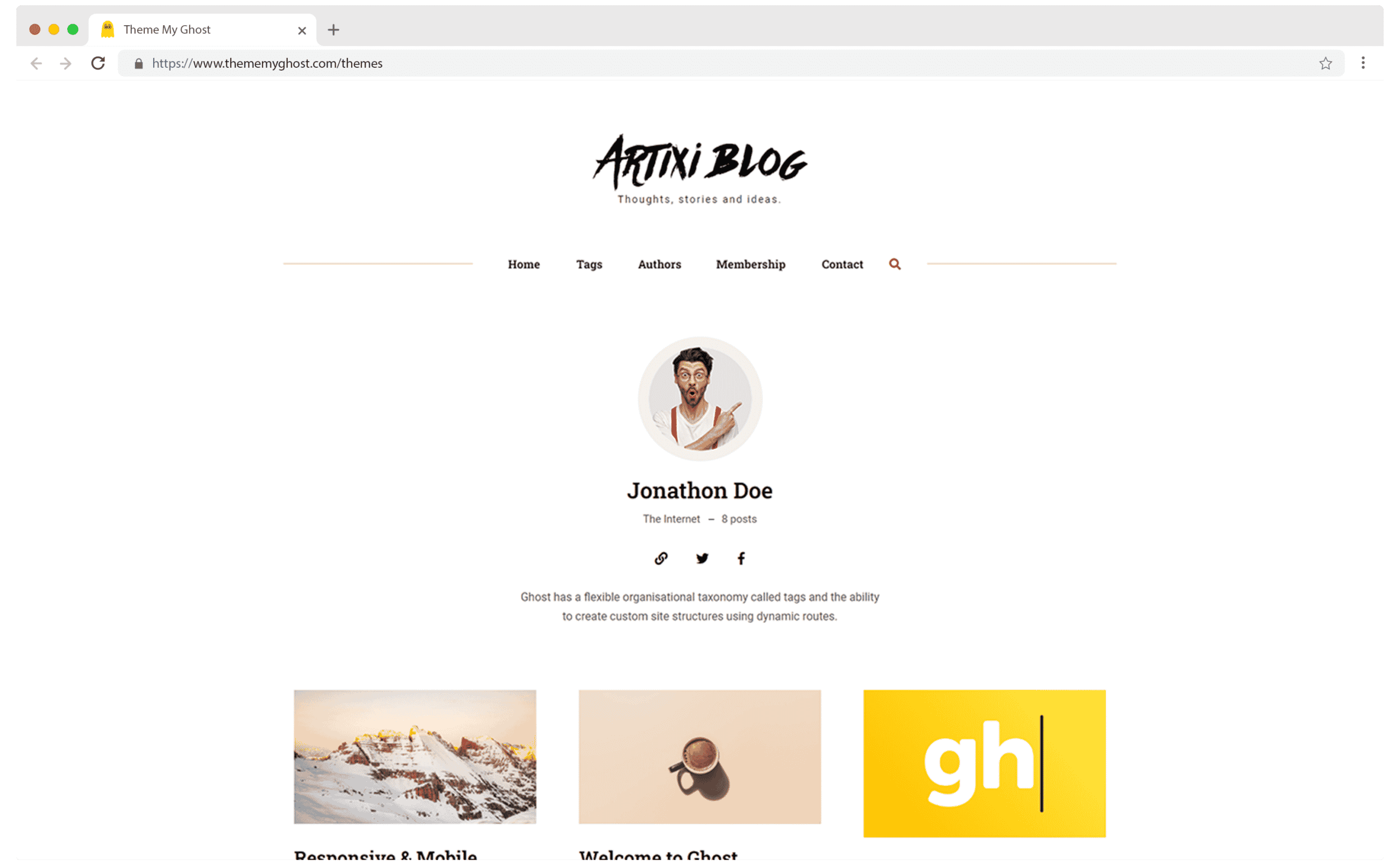 Artixi Premium Ghost Blog CMS Theme with Dark Mode for Portfolio Magazine Newsletter Photography Podcasts Travel Fashion Personal Blog on ThemeForest Ghost Marketplace by 9t9 9 1