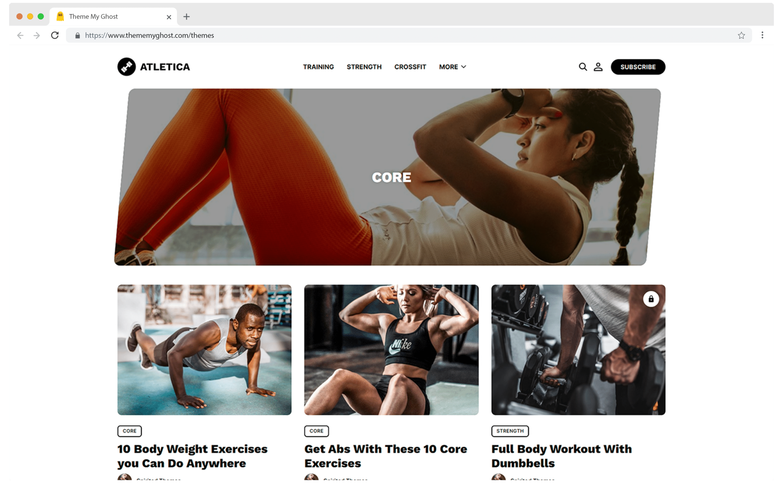 Atletica Premium Ghost CMS theme by Spirited Themes for your Athletic and Physical Fitness Ghost Blog 4 1