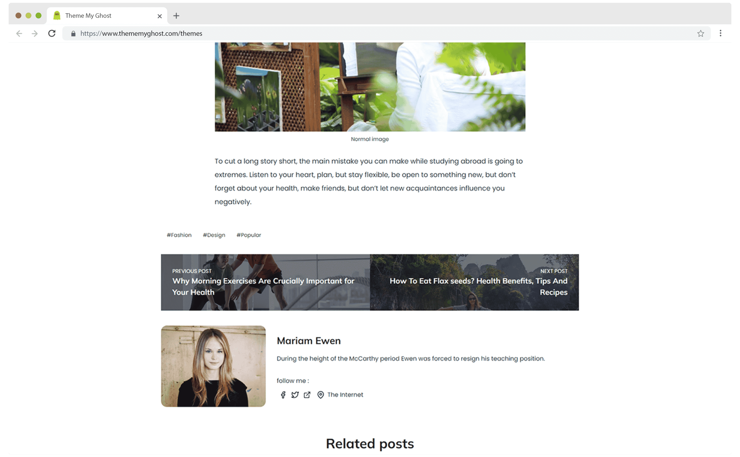 BLOORIA Premium Ghost Blog CMS Theme with Dark Mode for Portfolio Magazine Newsletter Photography Podcasts Travel Fashion Personal Blog on ThemeForest Ghost Marketplace 9 4