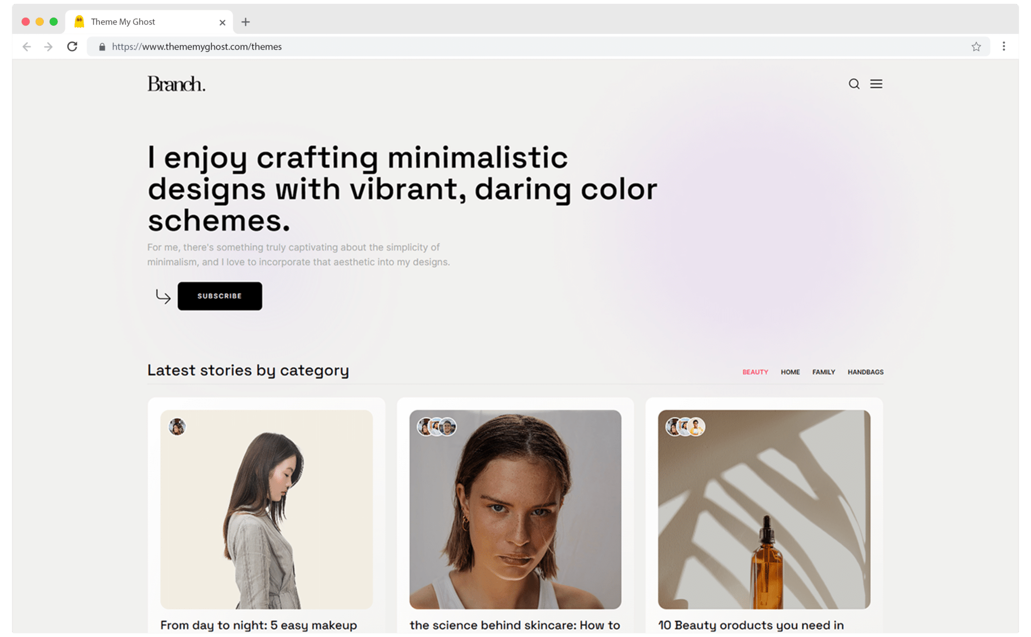 Branch is a Premium Ghost theme for magazine layout with Custom Sign In and Membership pages 1 1