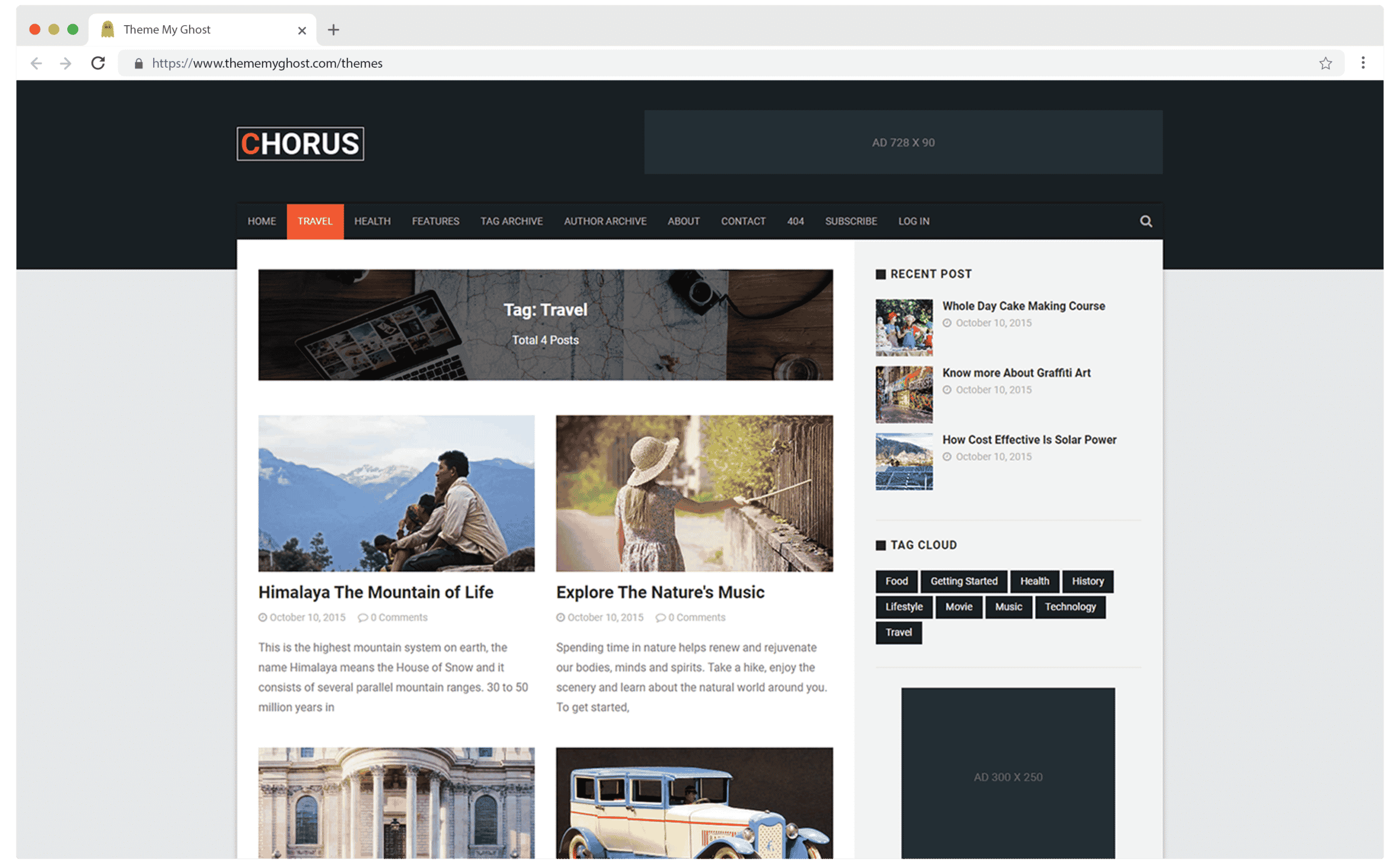 CHORUS Premium Ghost Blog CMS Theme with Dark Mode for Portfolio Magazine Newsletter Photography Podcasts Travel Fashion Personal Blog on ThemeForest Ghost Marketplace by GBJ Solution 12 1