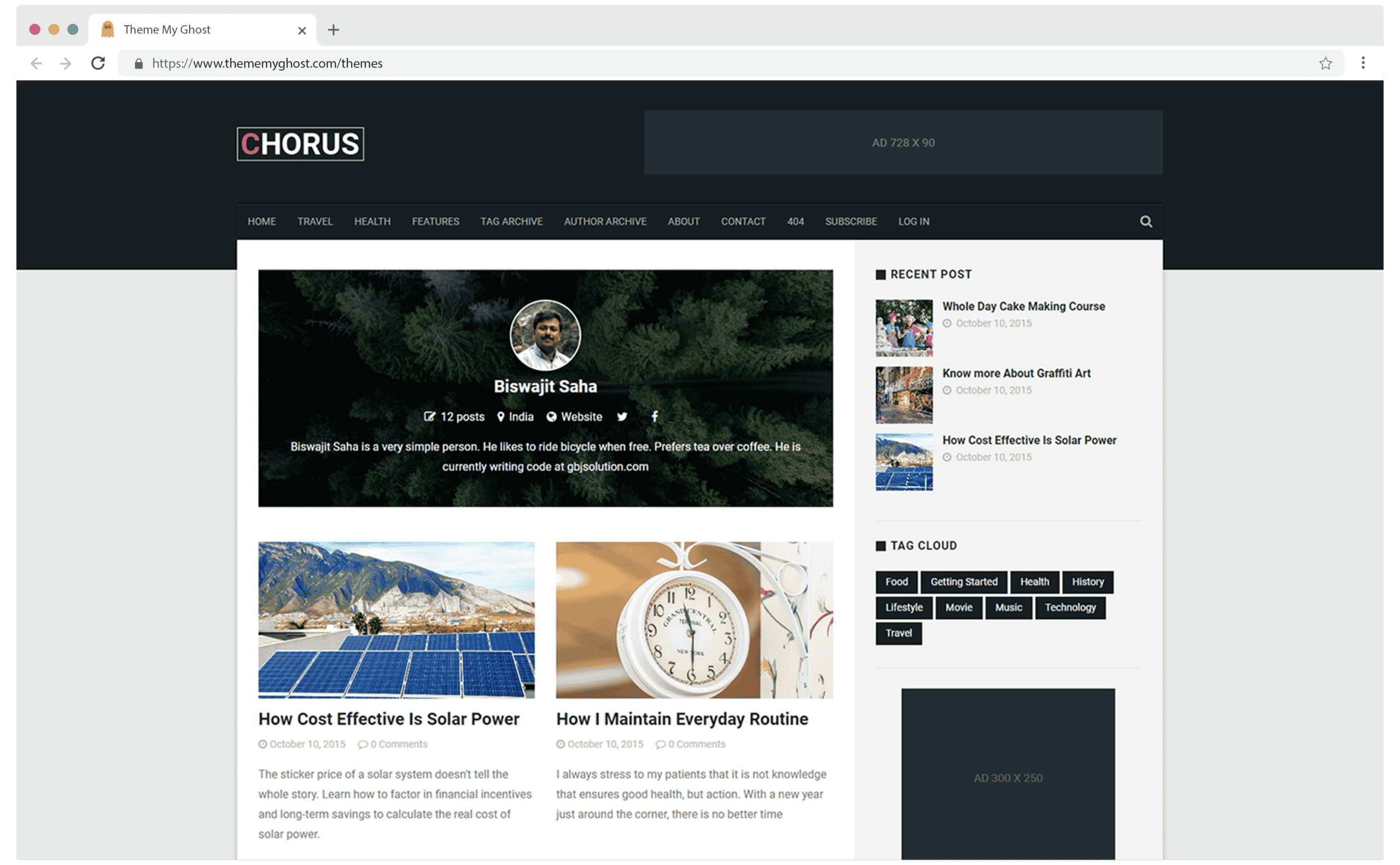 CHORUS Premium Ghost Blog CMS Theme with Dark Mode for Portfolio Magazine Newsletter Photography Podcasts Travel Fashion Personal Blog on ThemeForest Ghost Marketplace by GBJ Solution 6 1