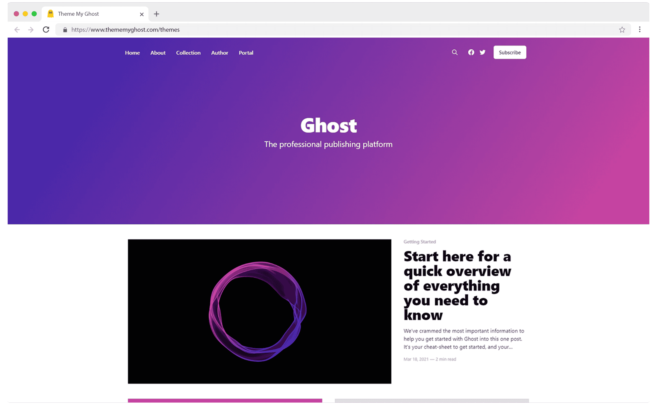 Casper Official Free Ghost Theme for Blogging Portfolio Membership and Photography by Ghost 1