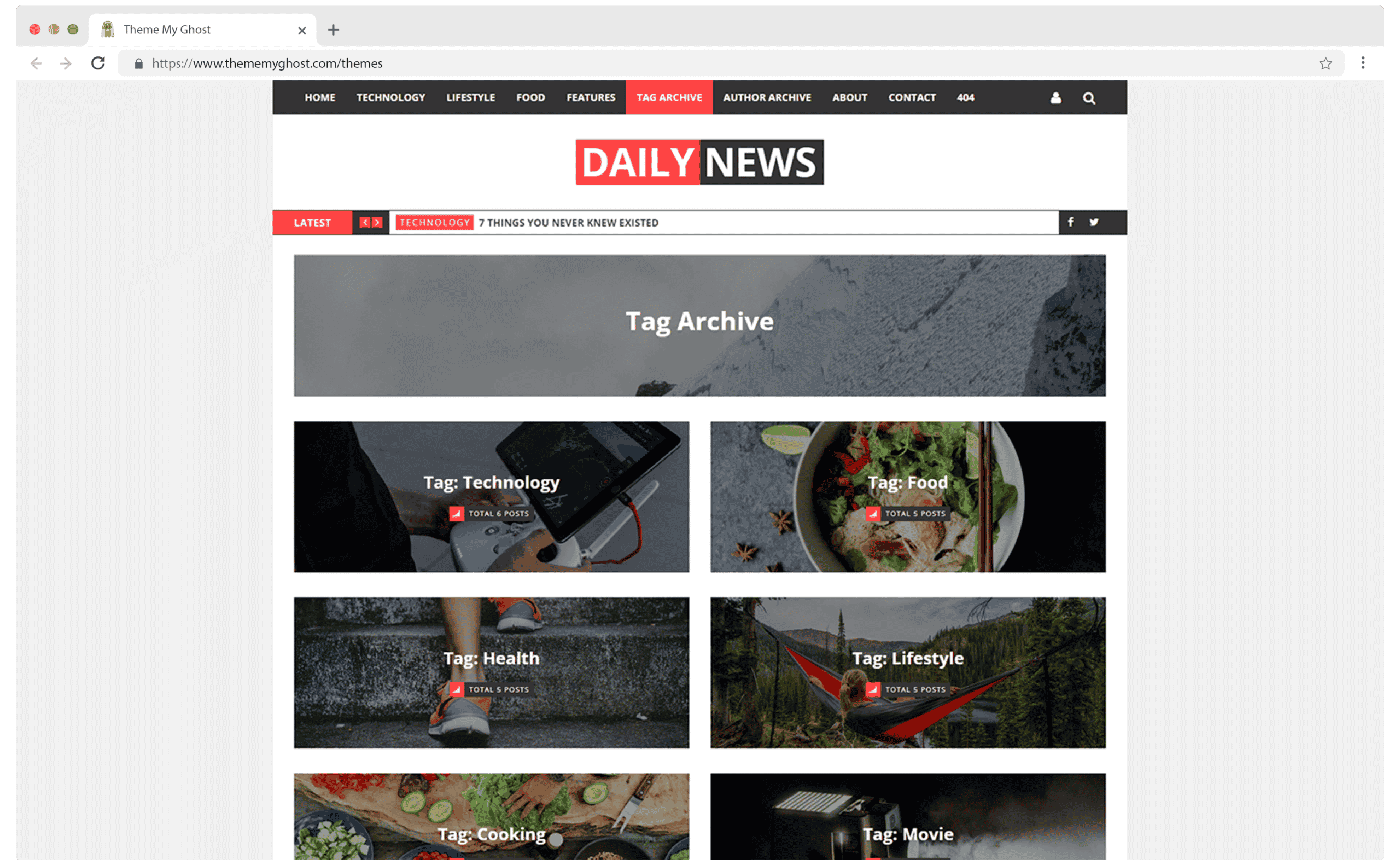 DAILY NEWS Premium Ghost Blog CMS Theme with Dark Mode for Portfolio Magazine Newsletter Photography Podcasts Travel Fashion Personal Blog on ThemeForest Ghost Marketplace 9 1
