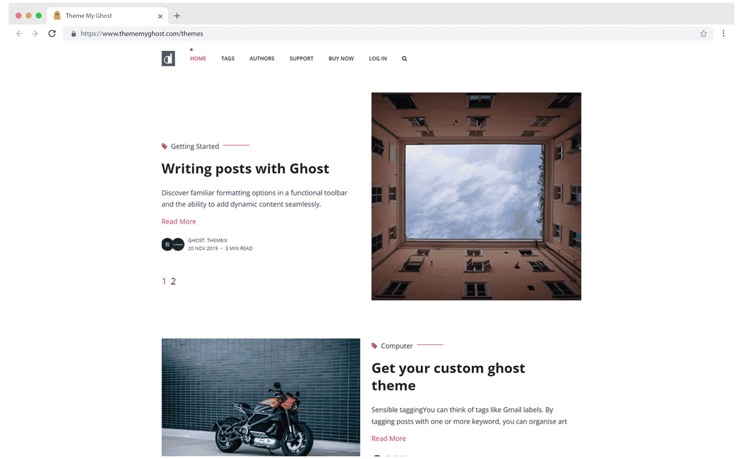 Darkbiz Premium Ghost blog CMS theme by Themeix 1