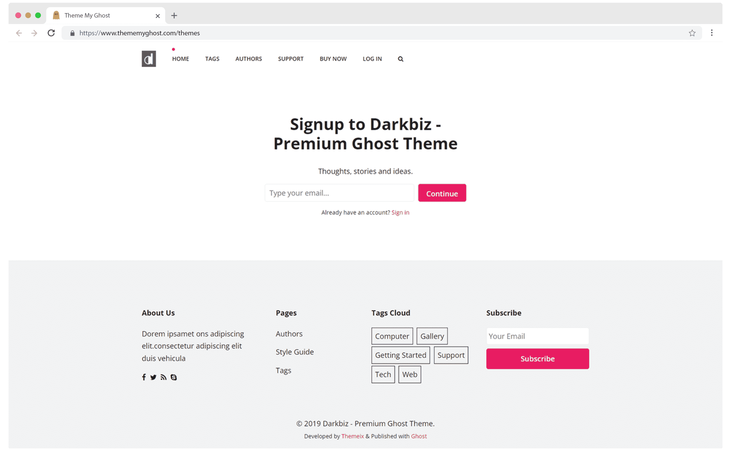 Darkbiz Premium Ghost blog CMS theme by Themeix 22