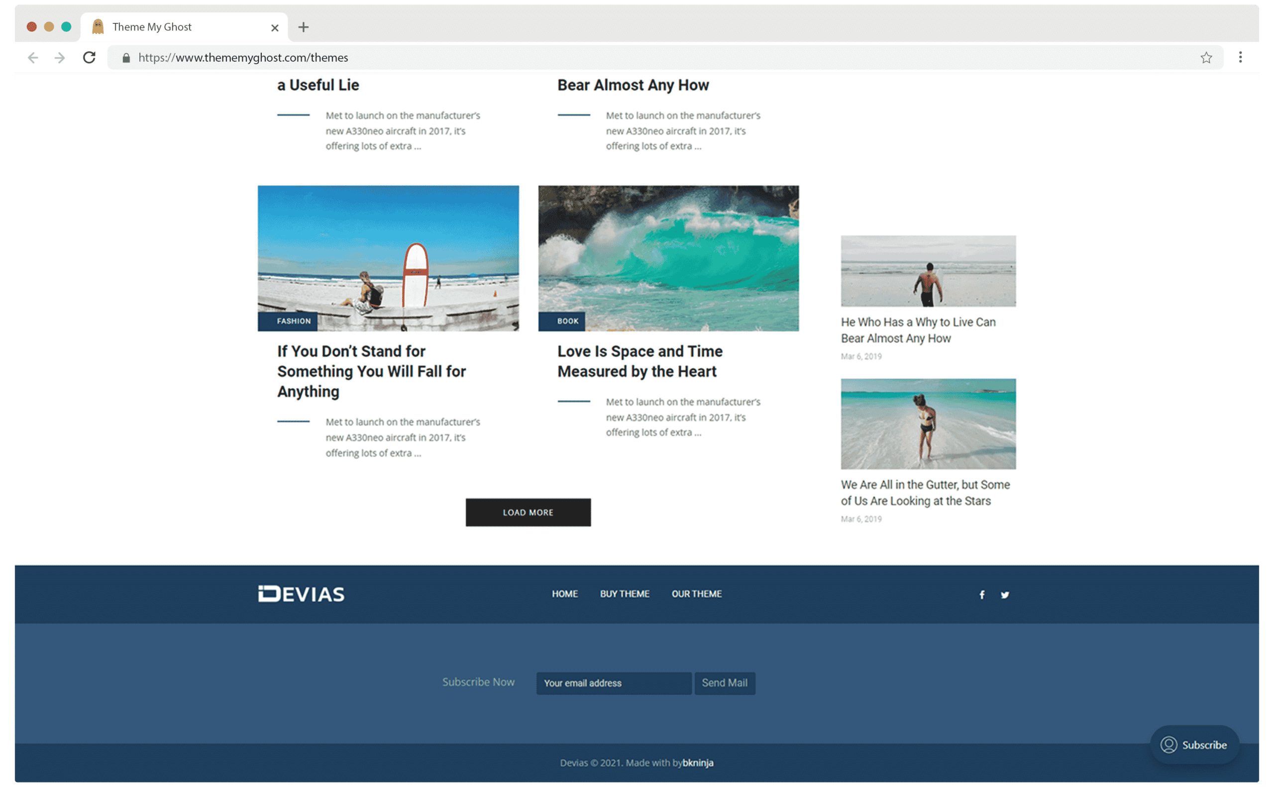 Devias Premium Ghost CMS Blog Theme for Photography by Design To Update on Themeforest 4