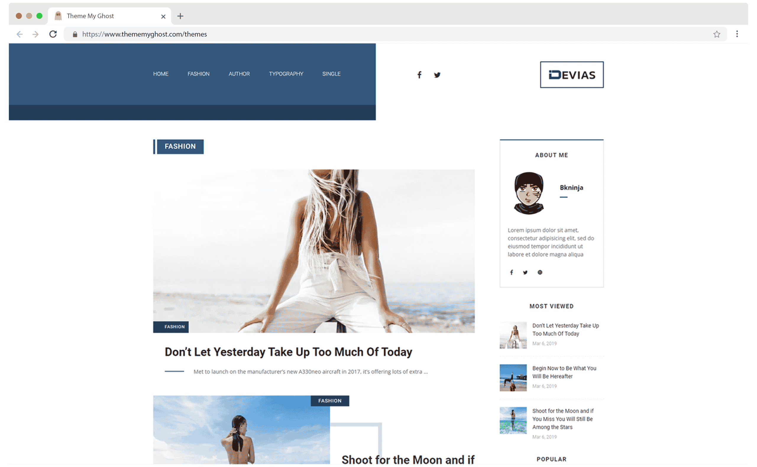Devias Premium Ghost CMS Blog Theme for Photography by Design To Update on Themeforest 6