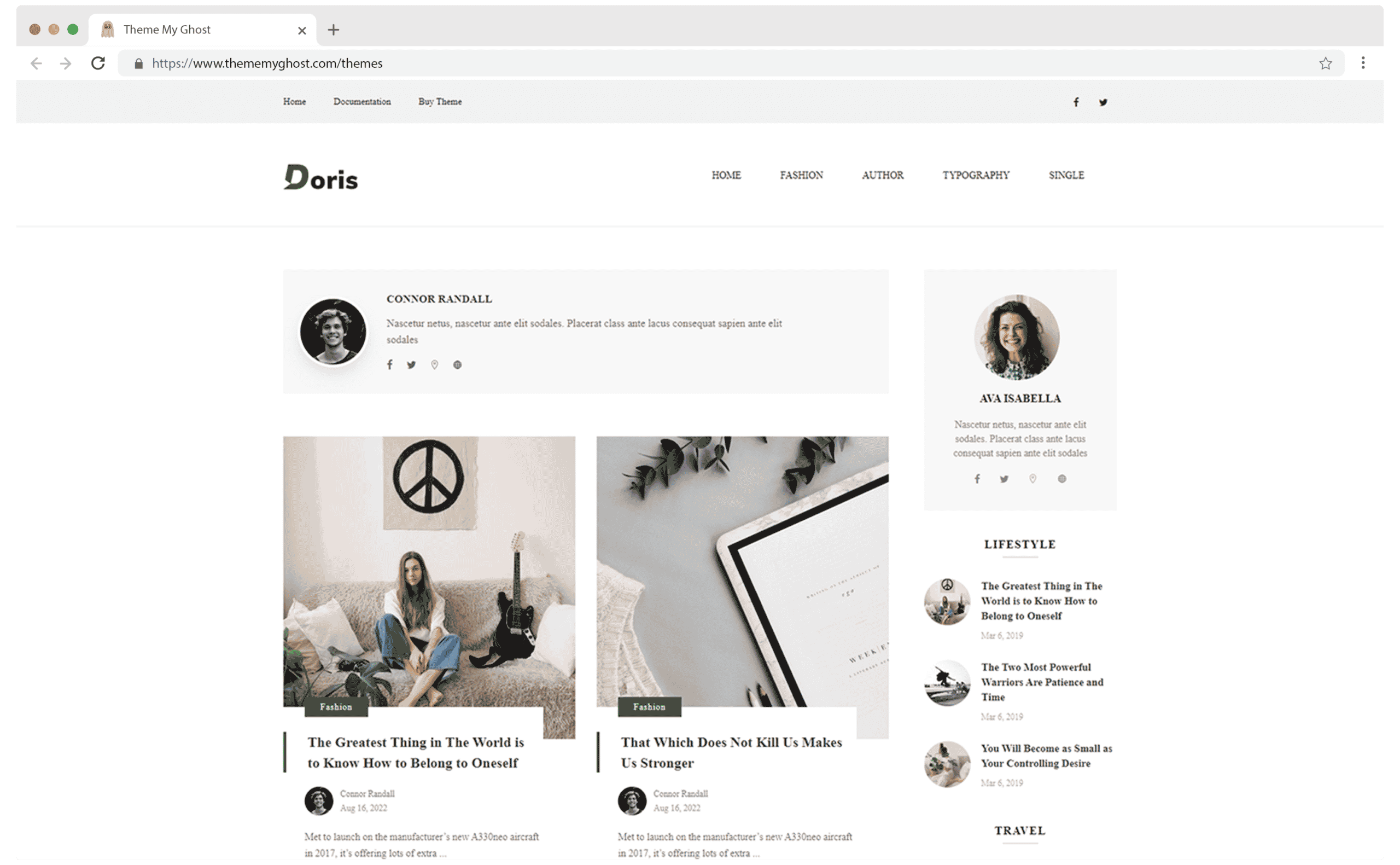Doris Premium Ghost CMS Theme for Fashion Travel by Design to Update on Themeforest 5
