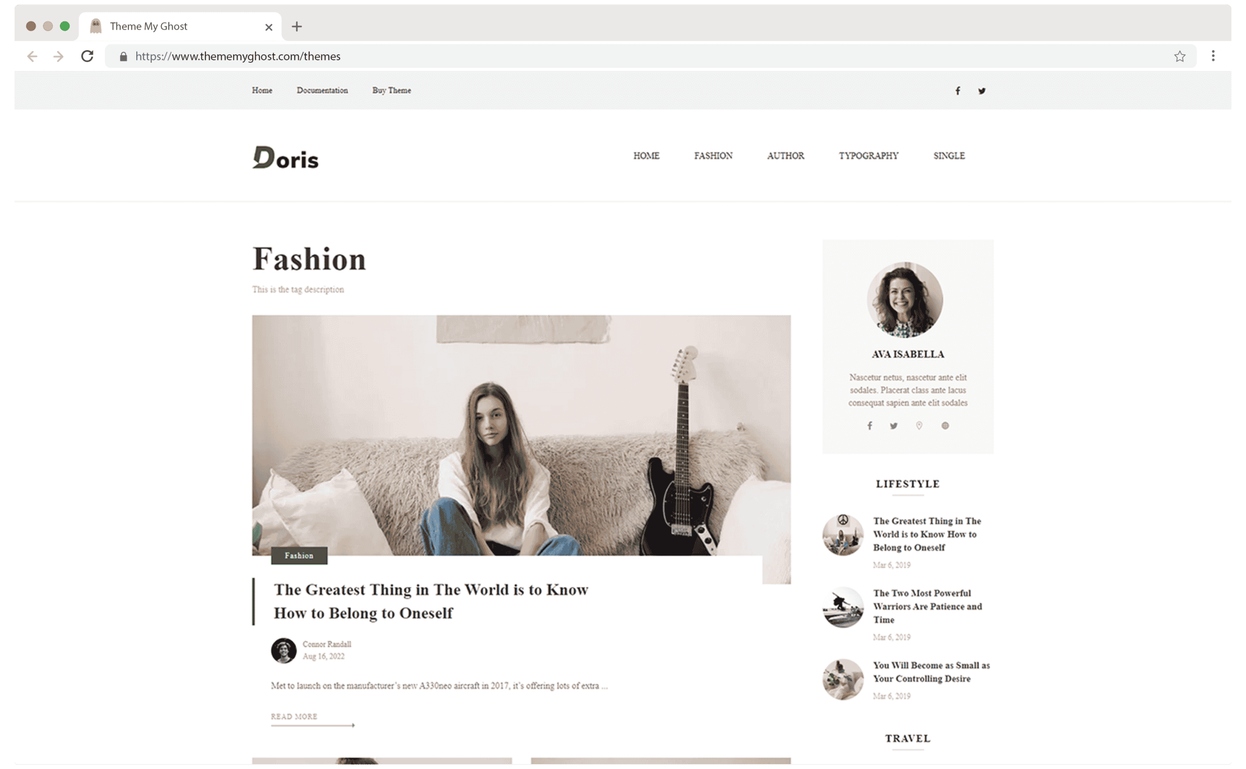 Doris Premium Ghost CMS Theme for Fashion Travel by Design to Update on Themeforest 6