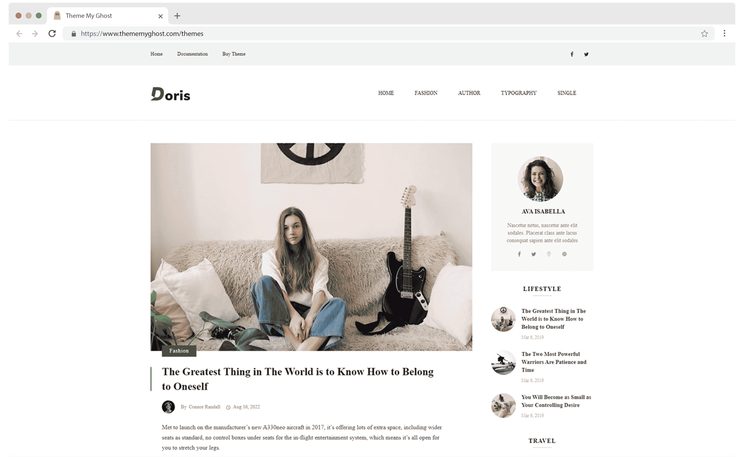 Doris Premium Ghost CMS Theme for Fashion Travel by Design to Update on Themeforest 7