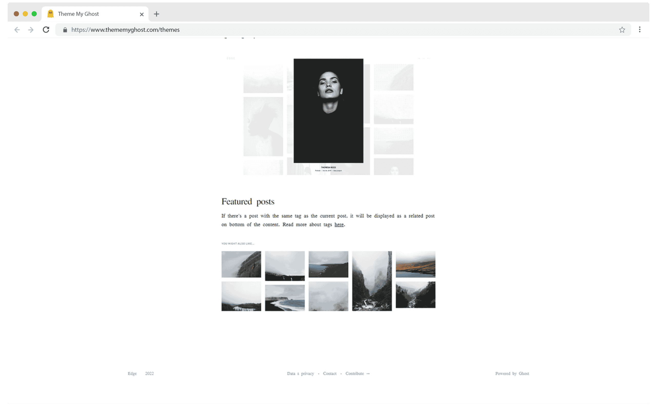 Edge Official Free Ghost Theme Template for Photography by Ghost 5