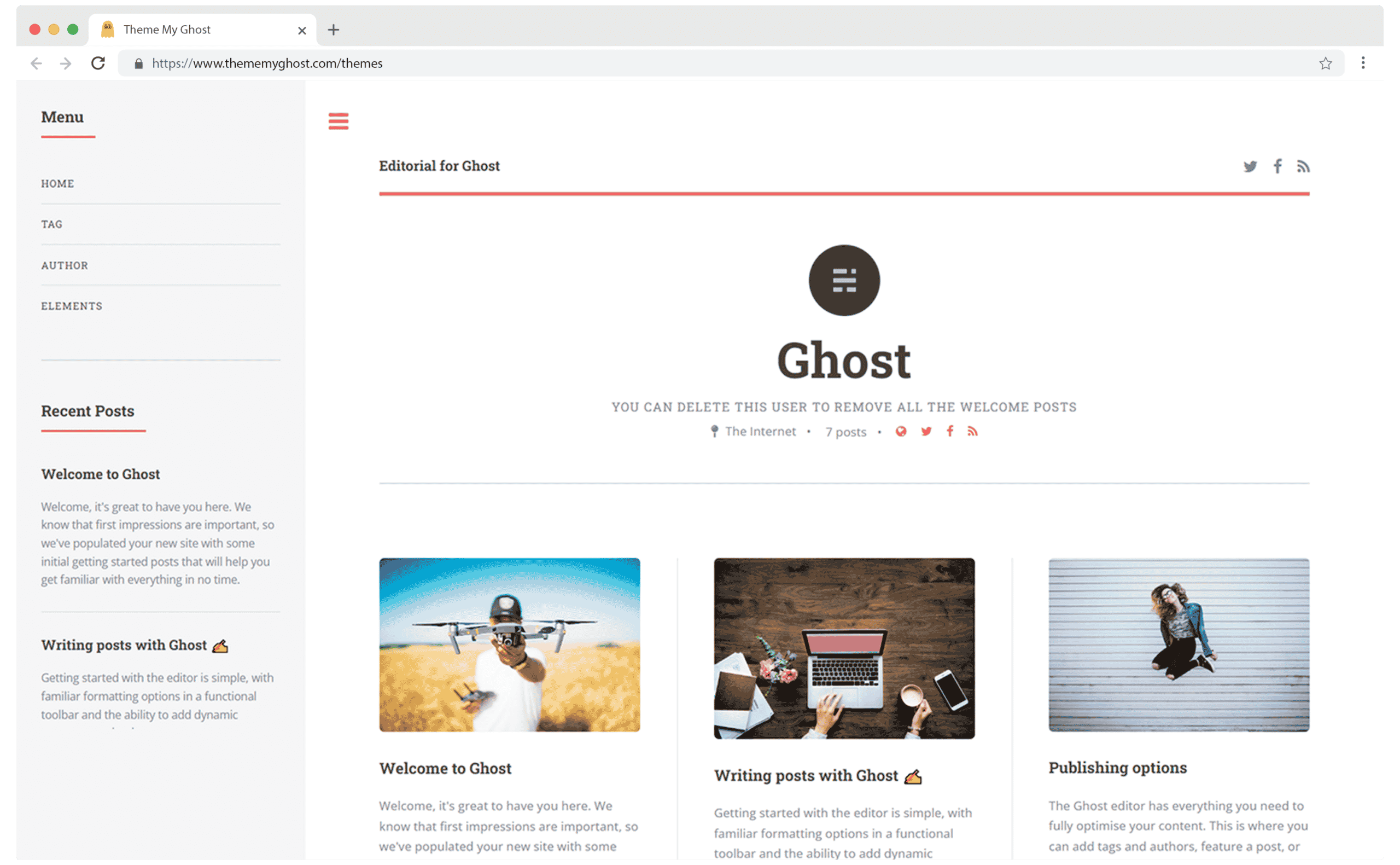 Editorial Free Ghost Theme for Ghost blog used for personal blog on Themeforest Ghost Marketplace 3 1