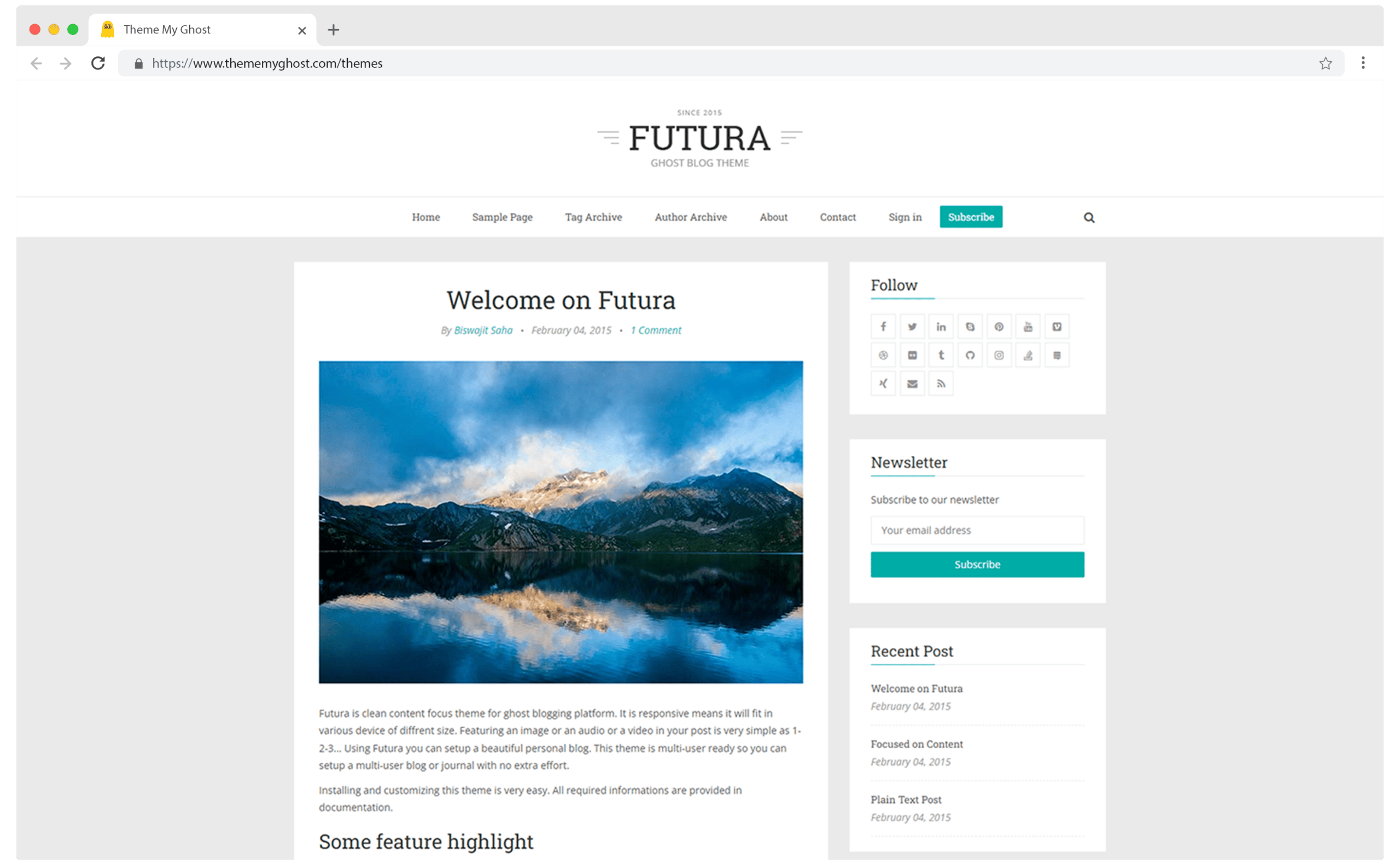 FUTURA Premium Ghost Blog CMS Theme with Dark Mode for Portfolio Magazine Newsletter Photography Podcasts Travel Fashion Personal Blog on ThemeForest Ghost Marketplace by GBJ Solution 10 1