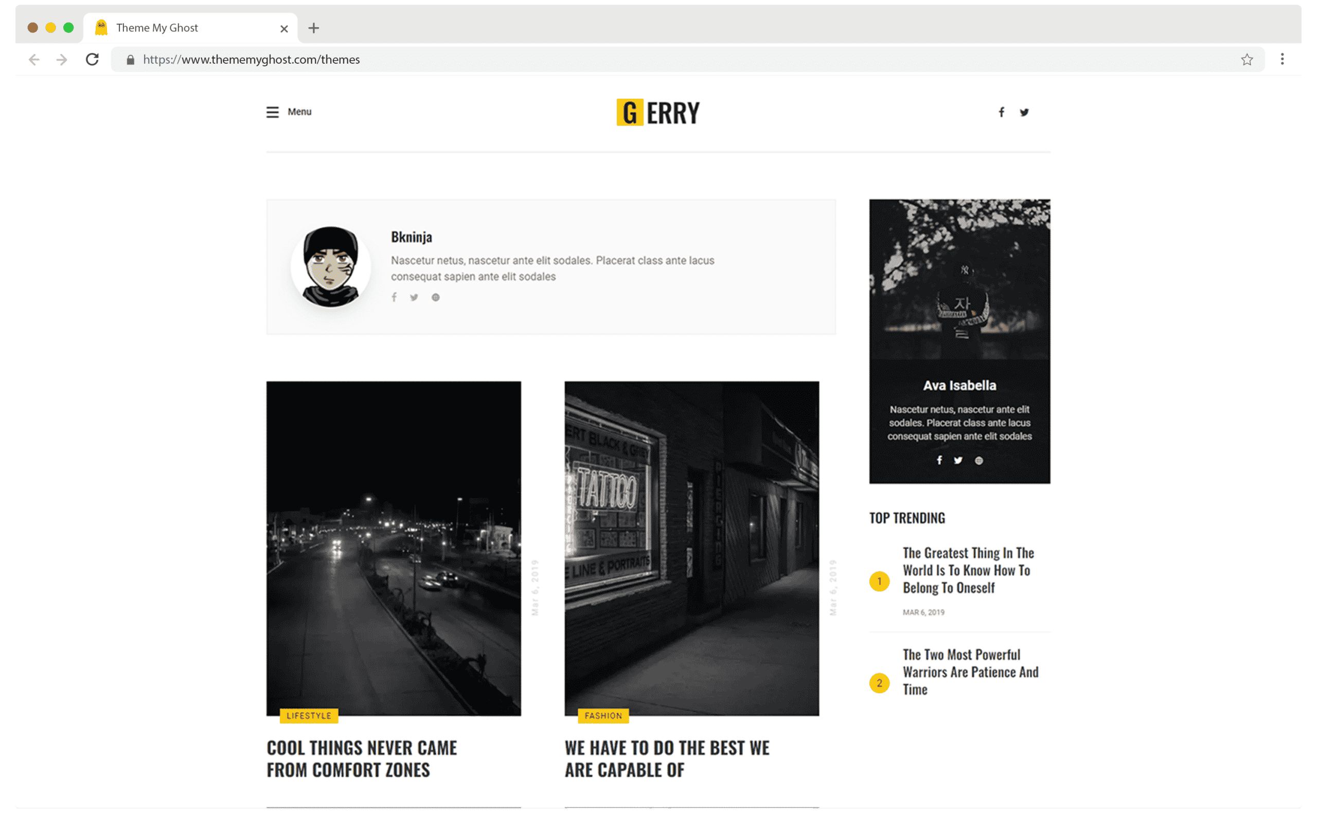 Gerry Premium Ghost Theme Template for Membership Blog and Newsletter by Design to Update 5