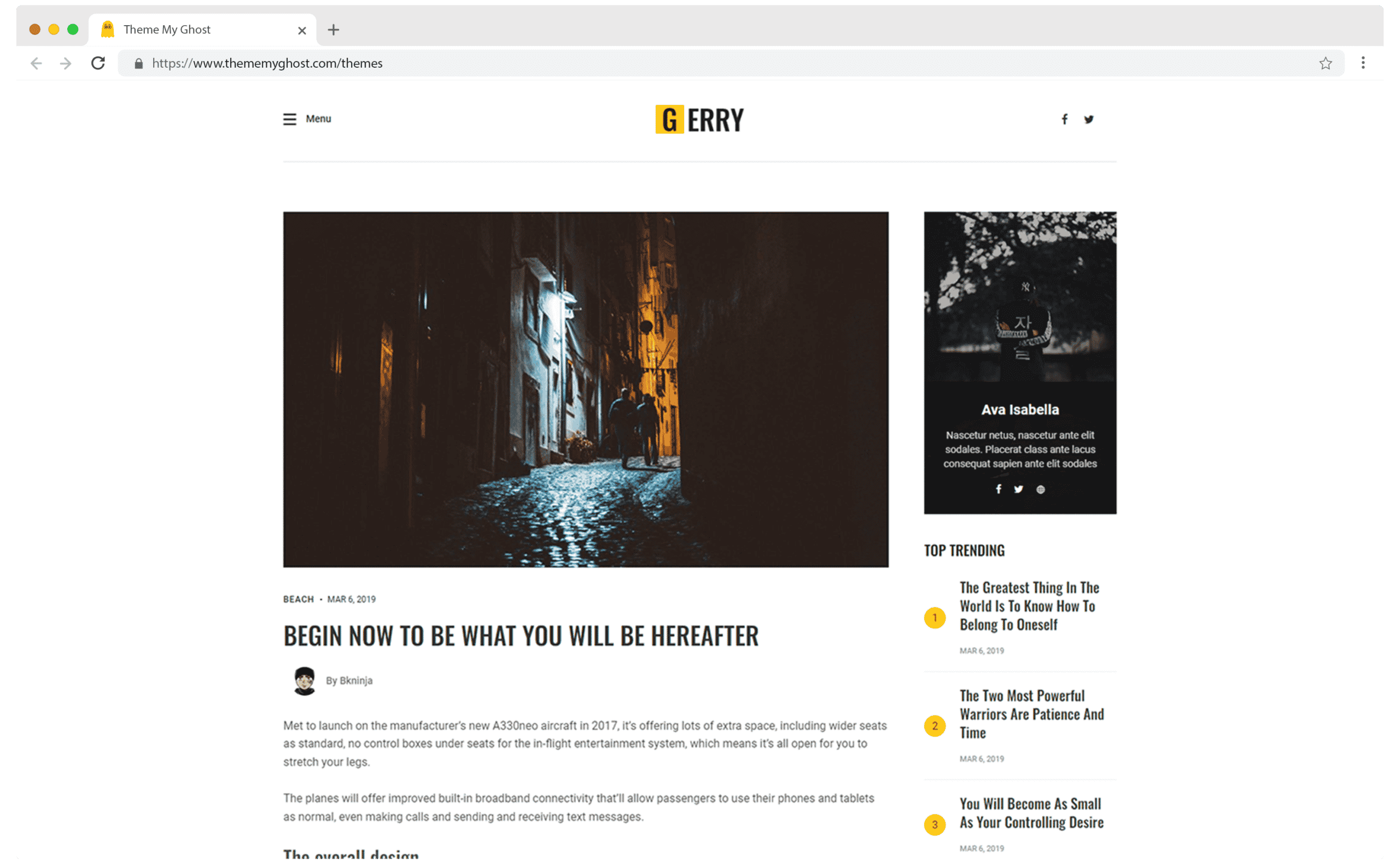 Gerry Premium Ghost Theme Template for Membership Blog and Newsletter by Design to Update 7