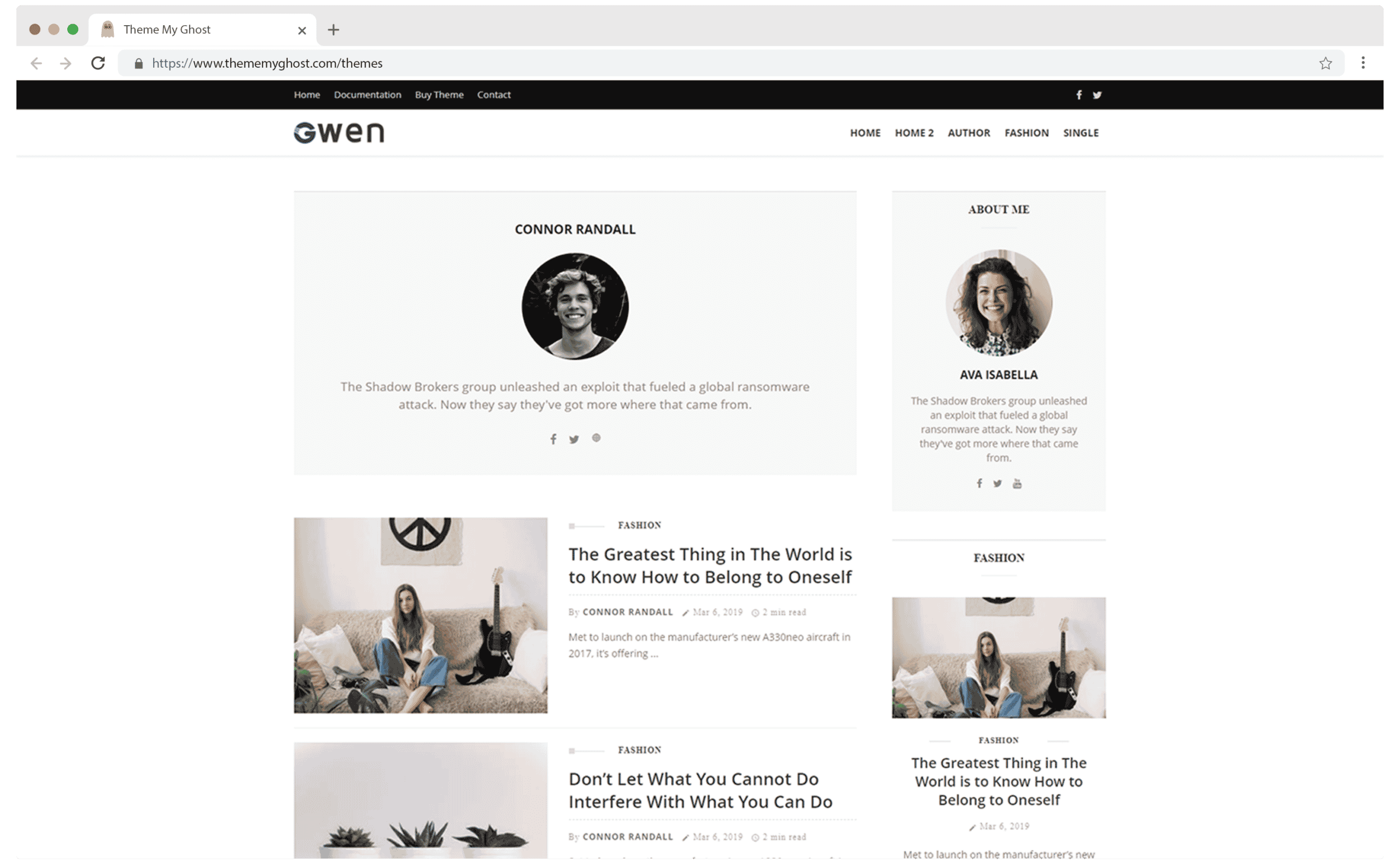 Gwen Premium Ghost CMS Blog Theme for Fashion Travel by Design To Update on Themeforest 6