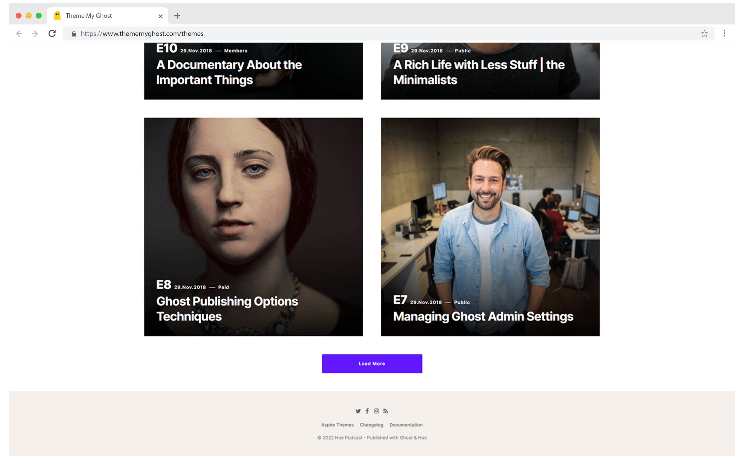 HUE Premium Ghost Blog CMS Theme with Dark Mode for Portfolio Magazine Newsletter Photography Podcasts Travel Fashion Personal Blog on ThemeForest Ghost Marketplace 1 3