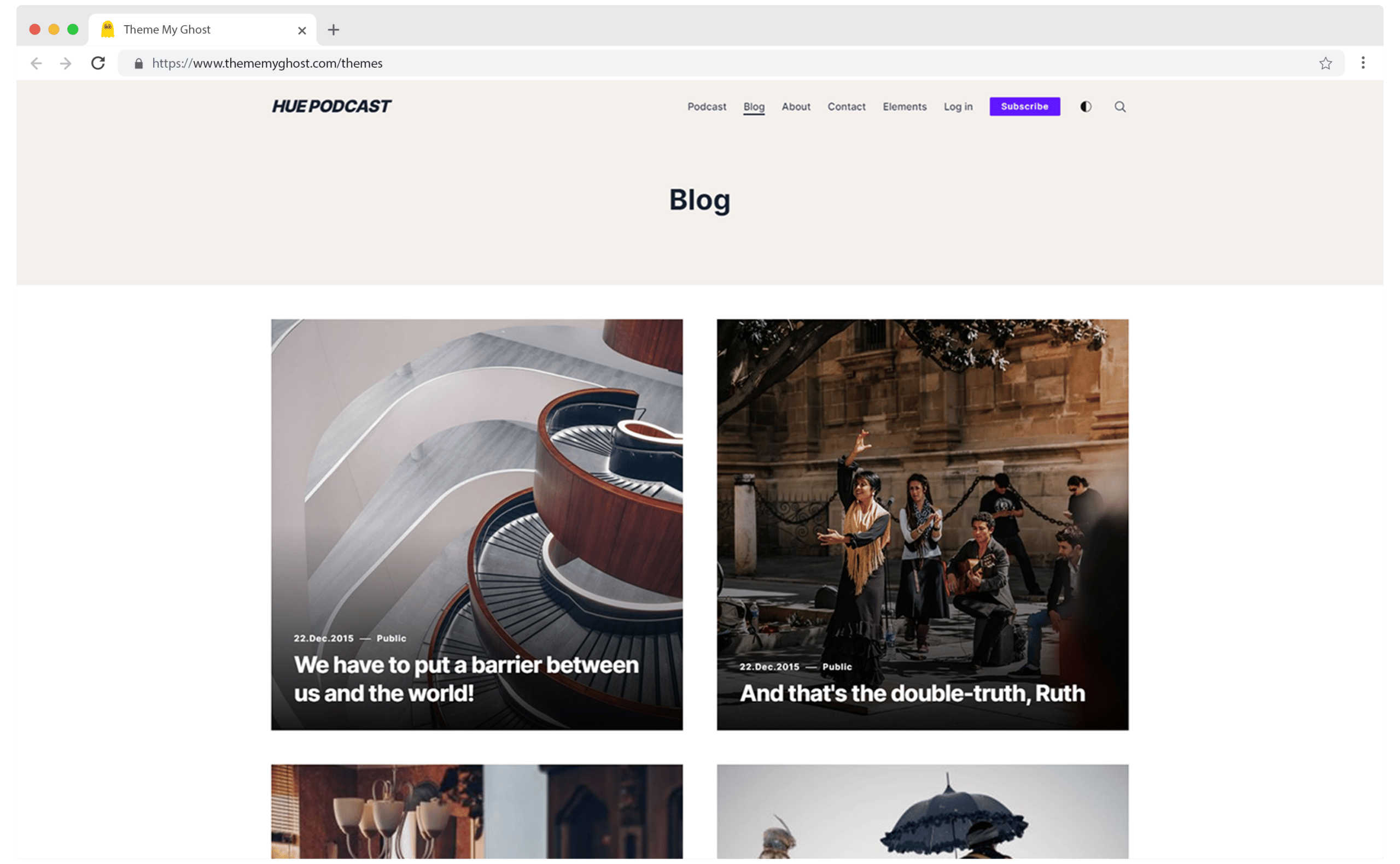 HUE Premium Ghost Blog CMS Theme with Dark Mode for Portfolio Magazine Newsletter Photography Podcasts Travel Fashion Personal Blog on ThemeForest Ghost Marketplace 4 1