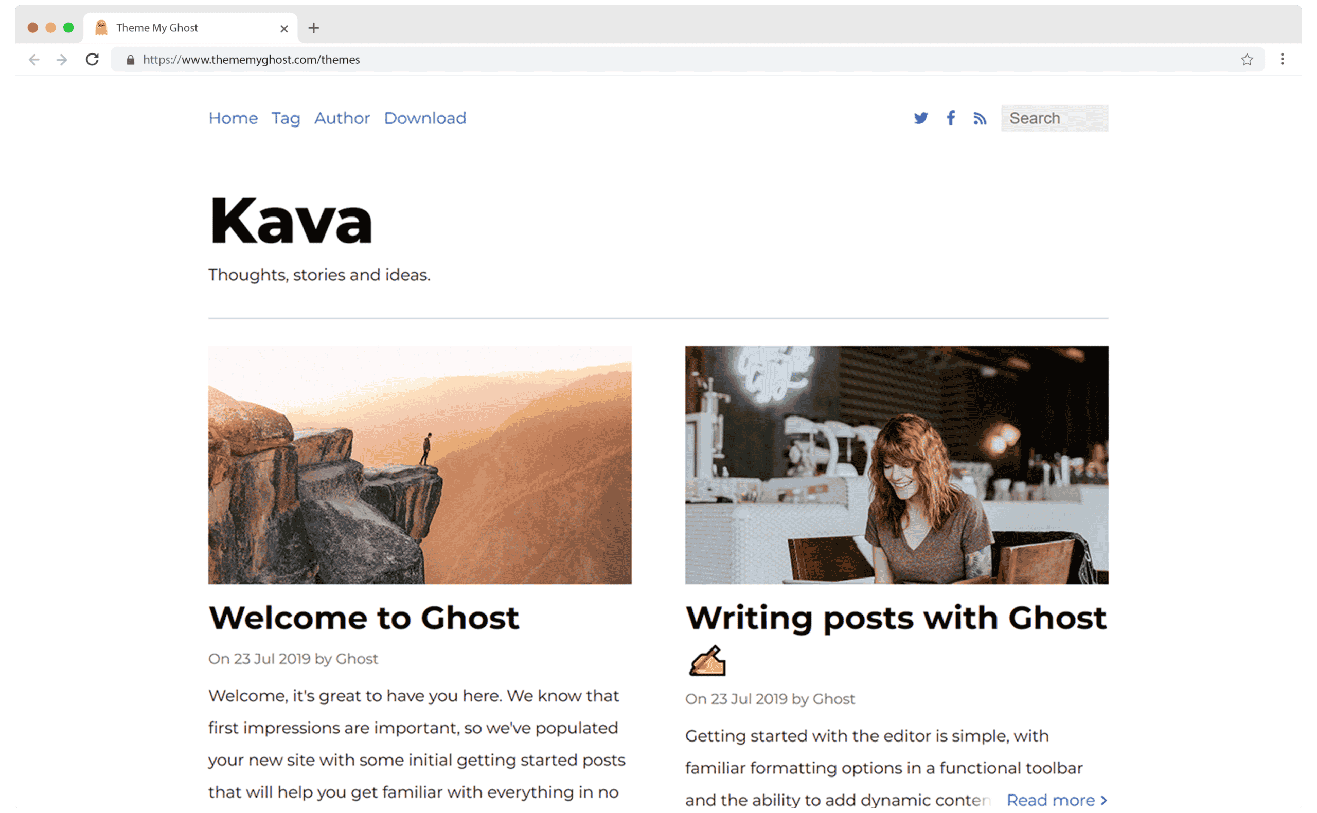 Kava Free Ghost CMS Blog Theme Template by Zutrinken 1
