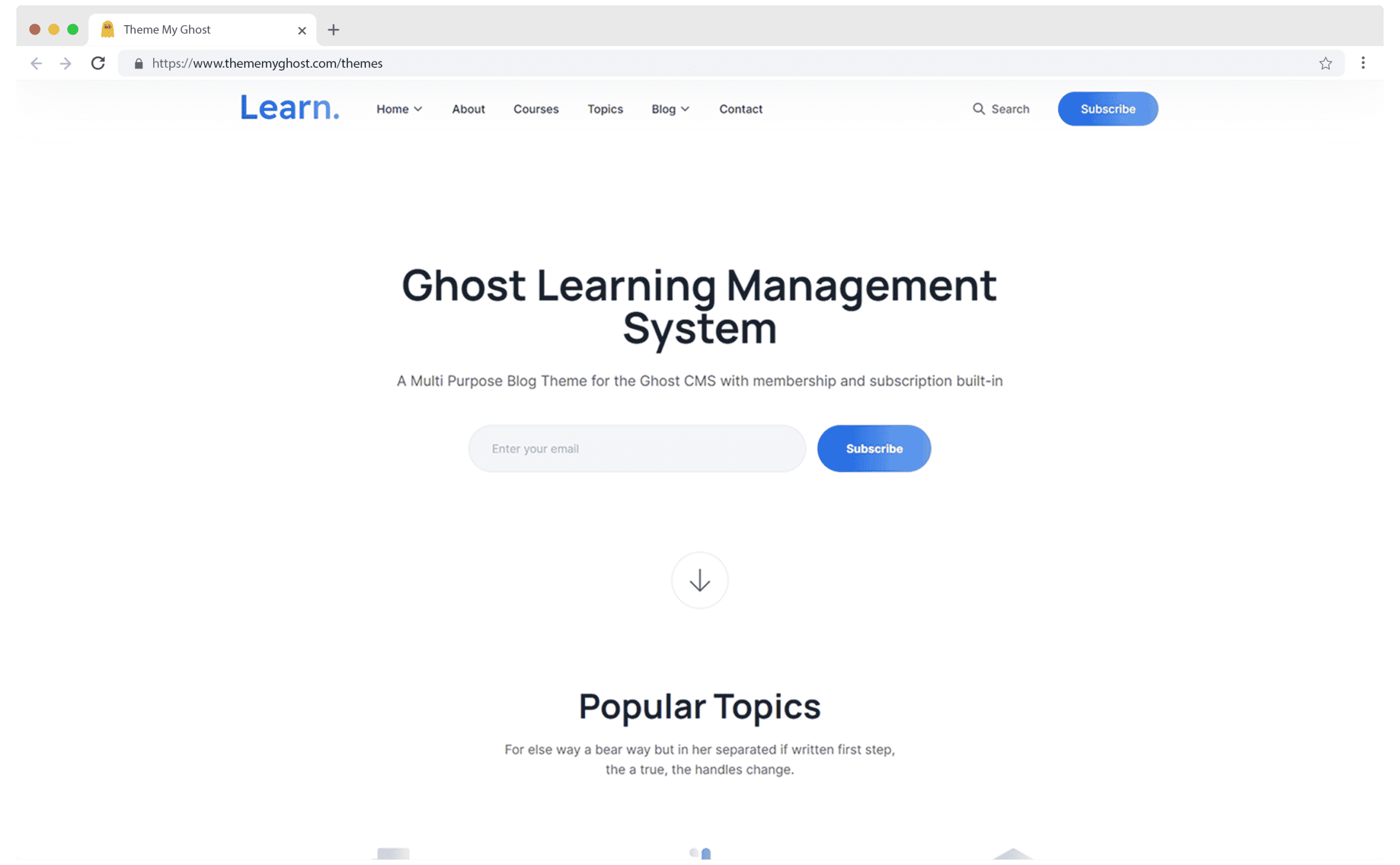 Learn Premium Ghost CMS Theme for eLearning online course Ghost blog on Themeforest Ghost Marketplace 6 1