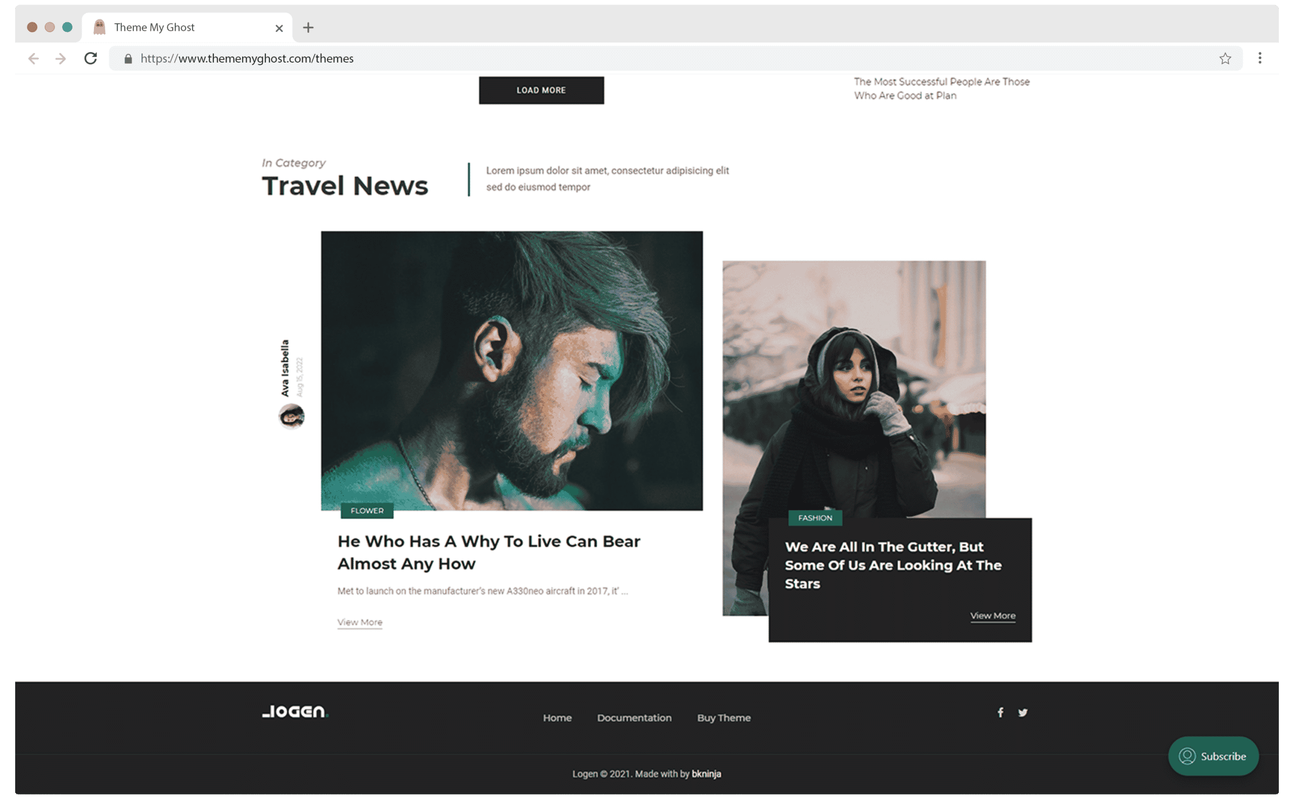 Logen Premium Ghost CMS Theme for Travel and Fashion by Design to Update on Themeforest 3