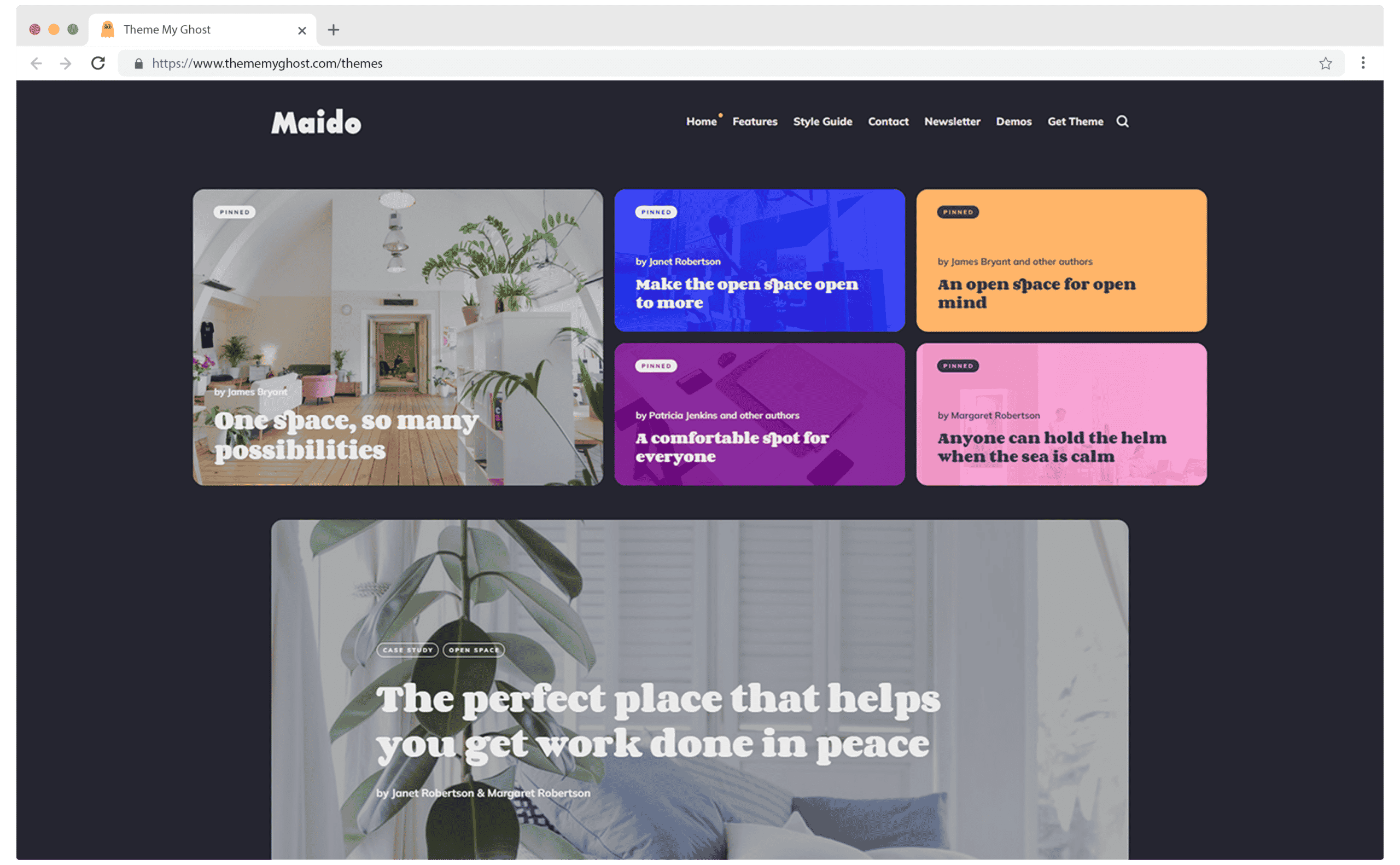 MAIDO Premium Ghost Blog CMS Theme with Dark Mode for Portfolio Magazine Newsletter Photography Podcasts Travel Fashion Personal Blog on ThemeForest Ghost Marketplace 4 1