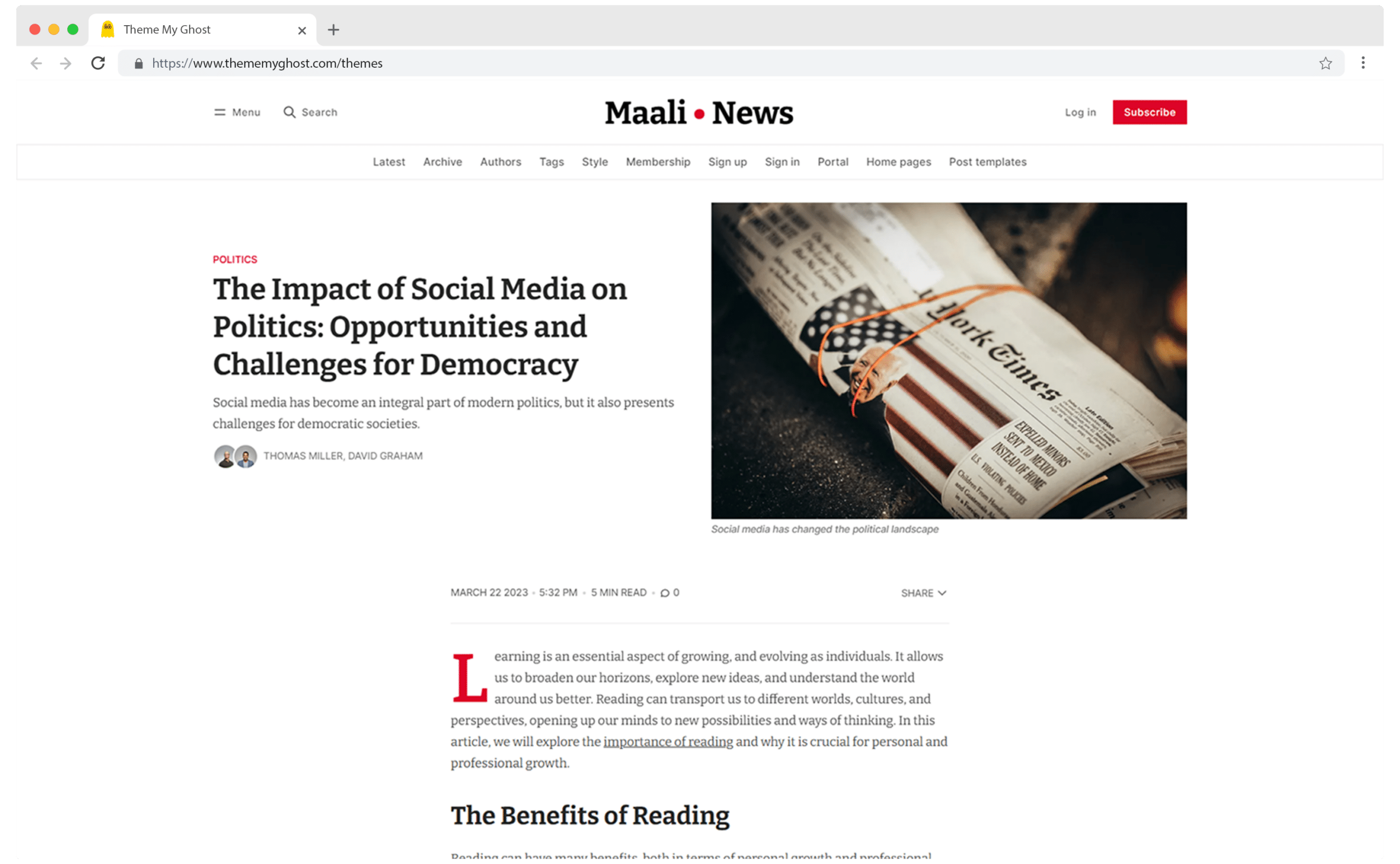 Maali Premium Ghost CMS theme by Biron Themes for your Ghost Blog 19 1