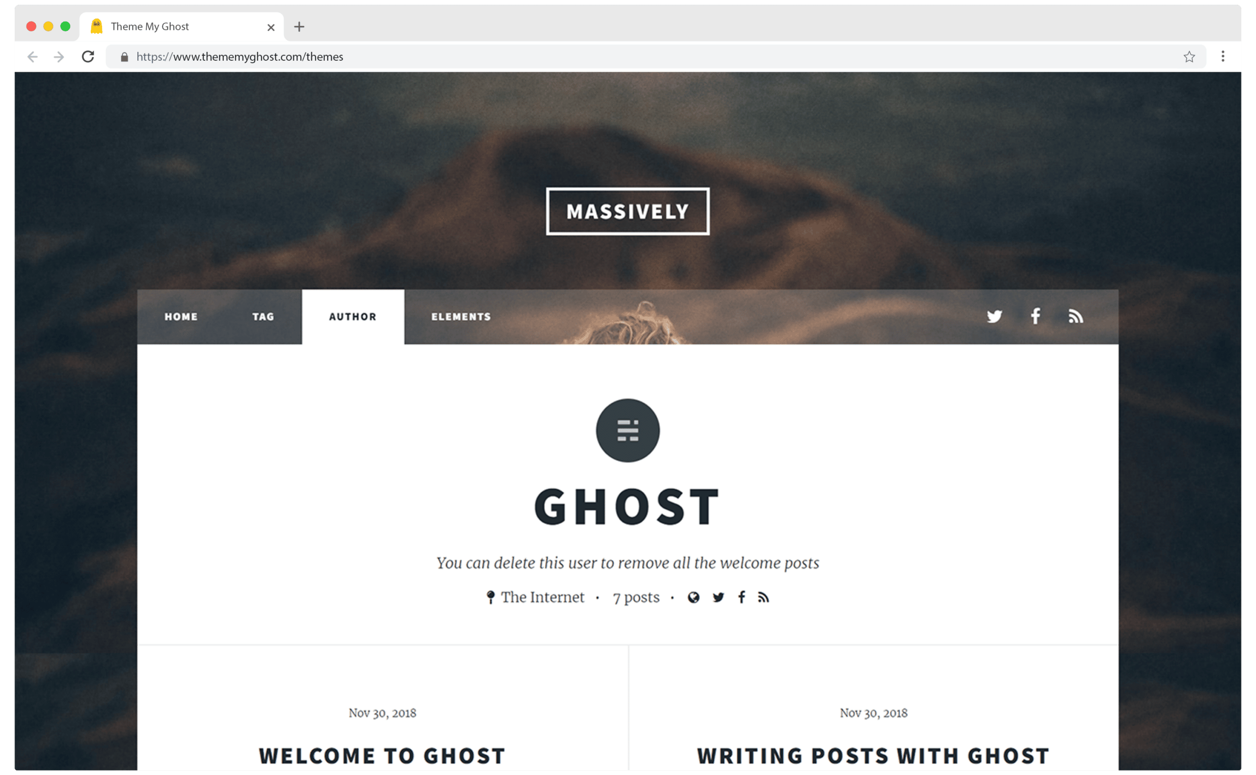 Massively Free Ghost CMS theme for personal blog on Themeforest Ghost Marketplace 2 1