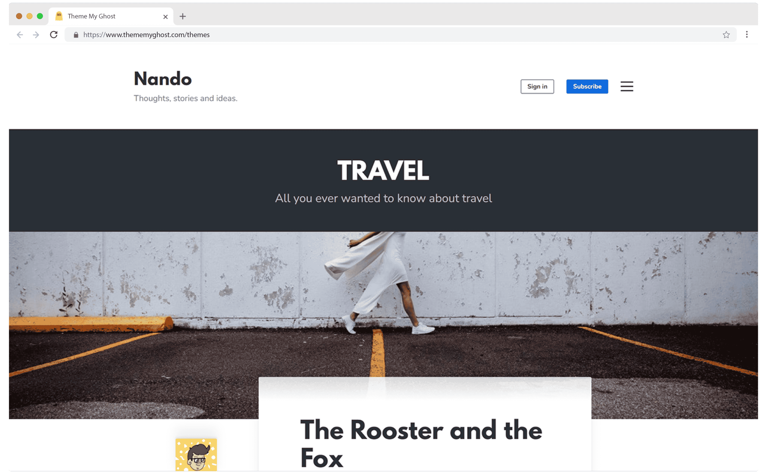 NANDO Premium Ghost Blog CMS Theme with Dark Mode for Portfolio Magazine Newsletter Photography Podcasts Travel Fashion Personal Blog on ThemeForest Ghost Marketplace 6 1
