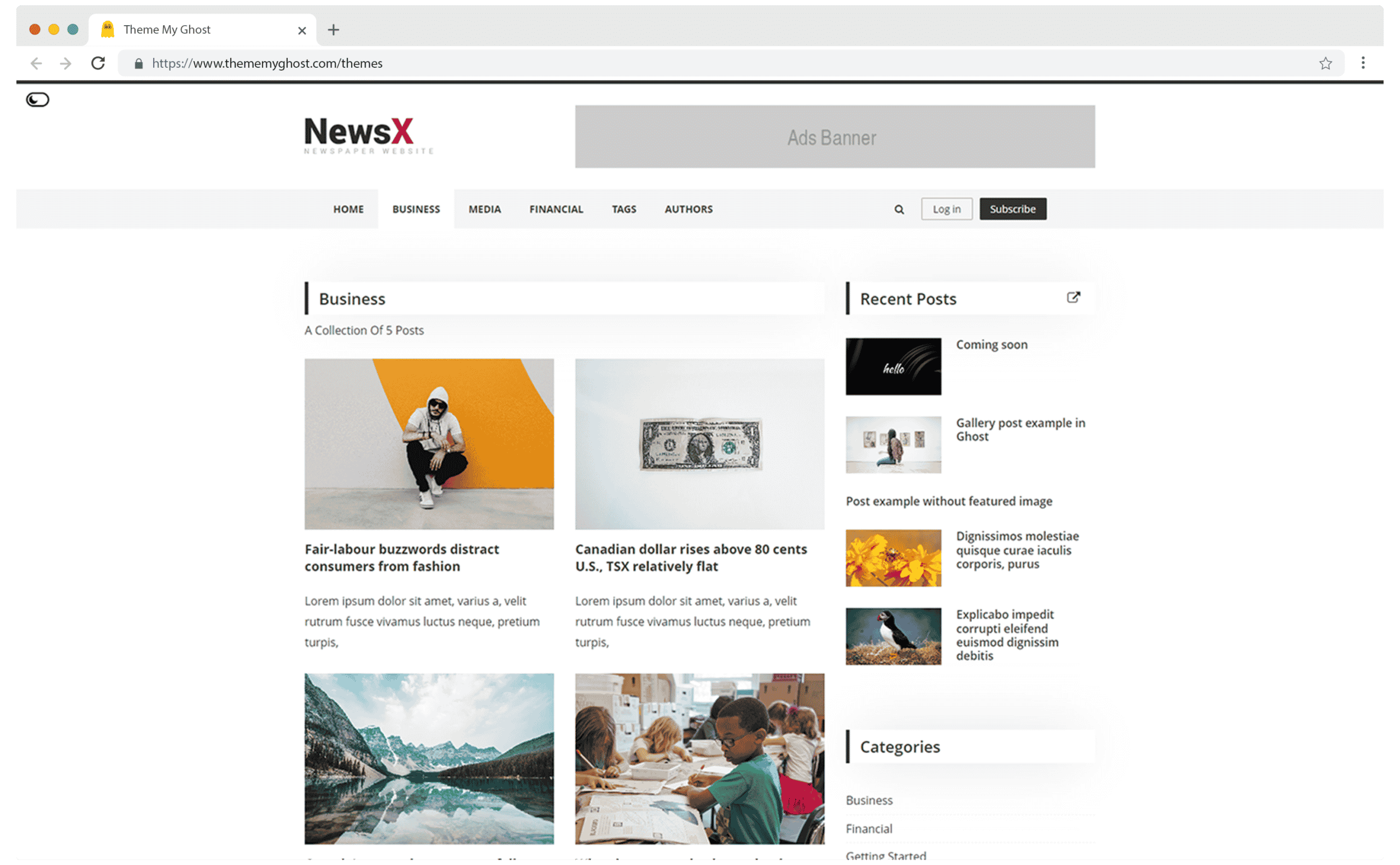 NEWSX Premium Ghost Blog CMS Theme with Dark Mode for Portfolio Magazine Newsletter Photography Podcasts Travel Fashion Personal Blog on ThemeForest Ghost Marketplace 7 1