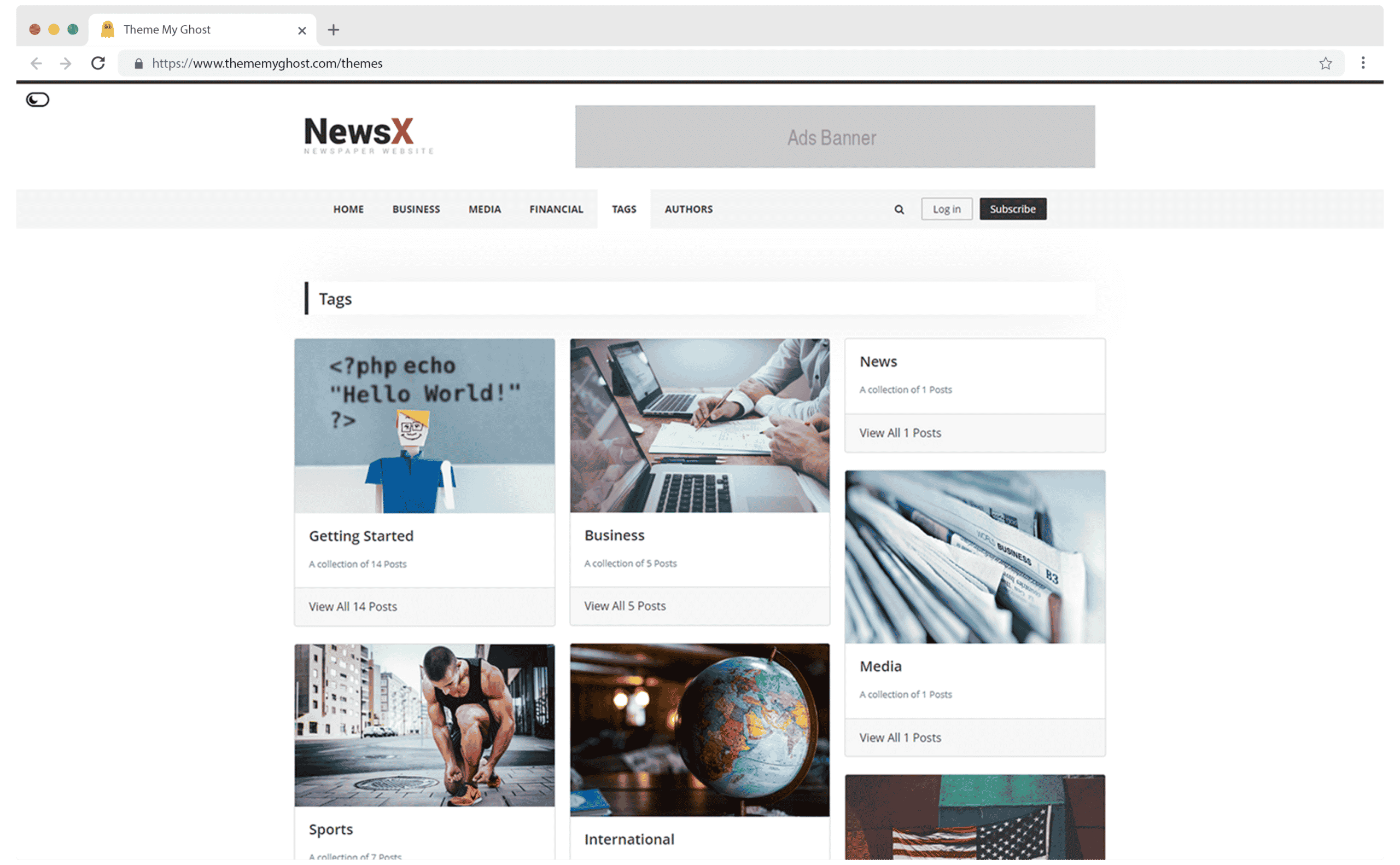NEWSX Premium Ghost Blog CMS Theme with Dark Mode for Portfolio Magazine Newsletter Photography Podcasts Travel Fashion Personal Blog on ThemeForest Ghost Marketplace 9 1