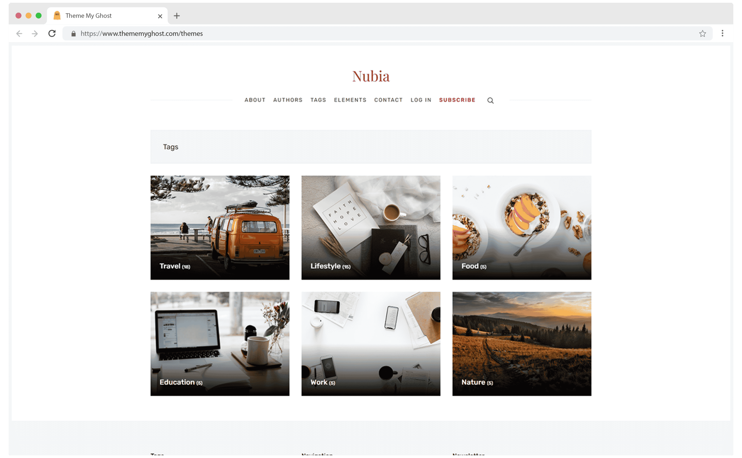 NUBIA Premium Ghost Blog CMS Theme with Dark Mode for Portfolio Magazine Newsletter Photography Podcasts Travel Fashion Personal Blog on ThemeForest Ghost Marketplace 8 1