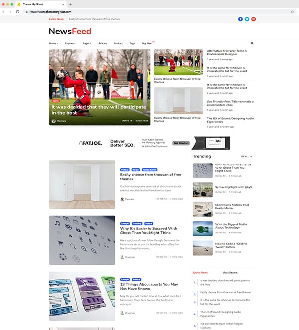 Newsfeed - Premium Ghost theme by Themeix