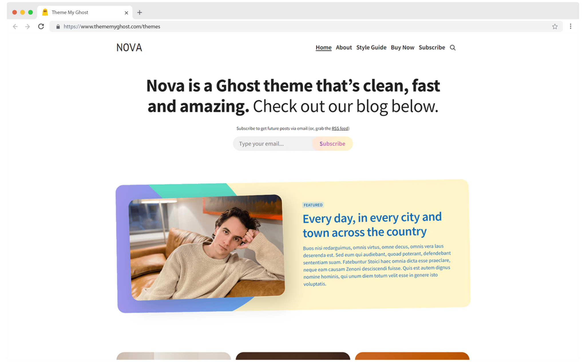 Nova Premium Ghost CMS theme by Driff for your Ghost Blog 1 1
