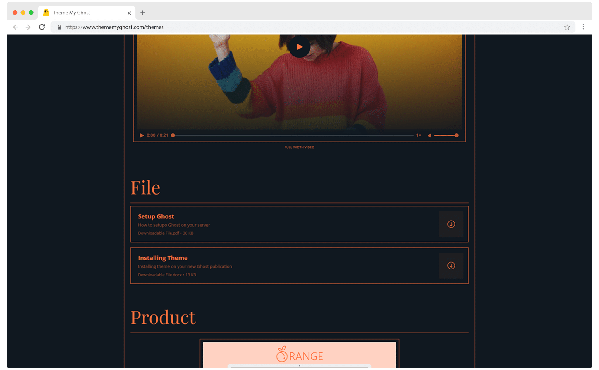 Orange is a minimal Typography theme for Ghost with extremely fast performance 10 12