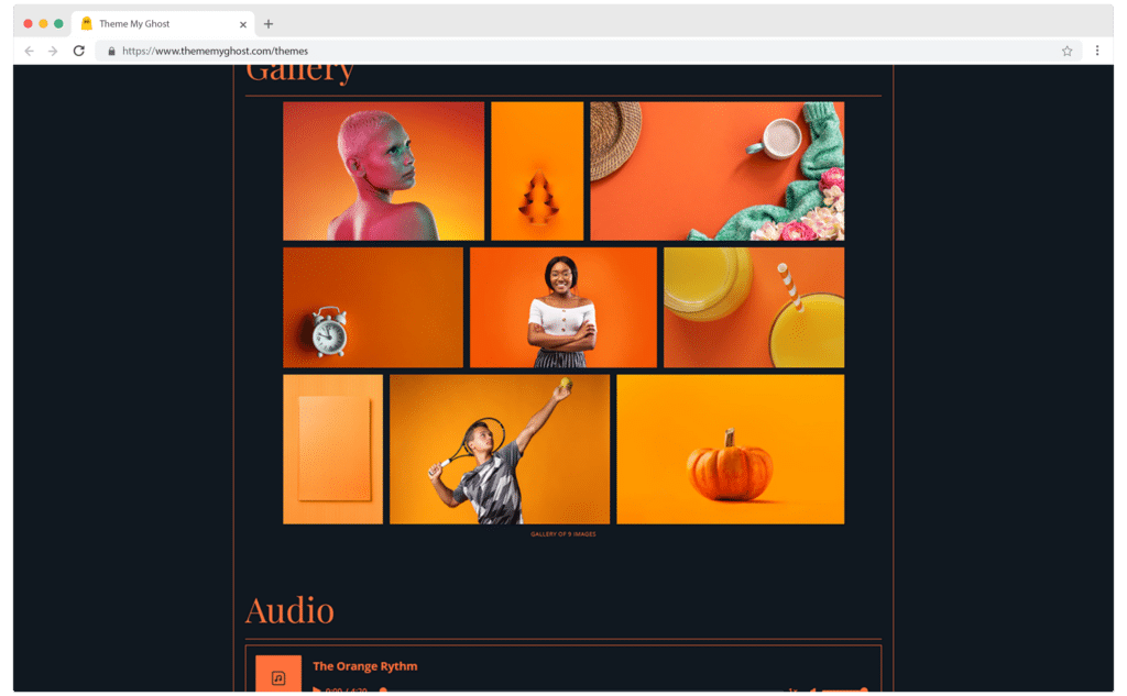 Orange is a minimal Typography theme for Ghost with extremely fast performance 10 9