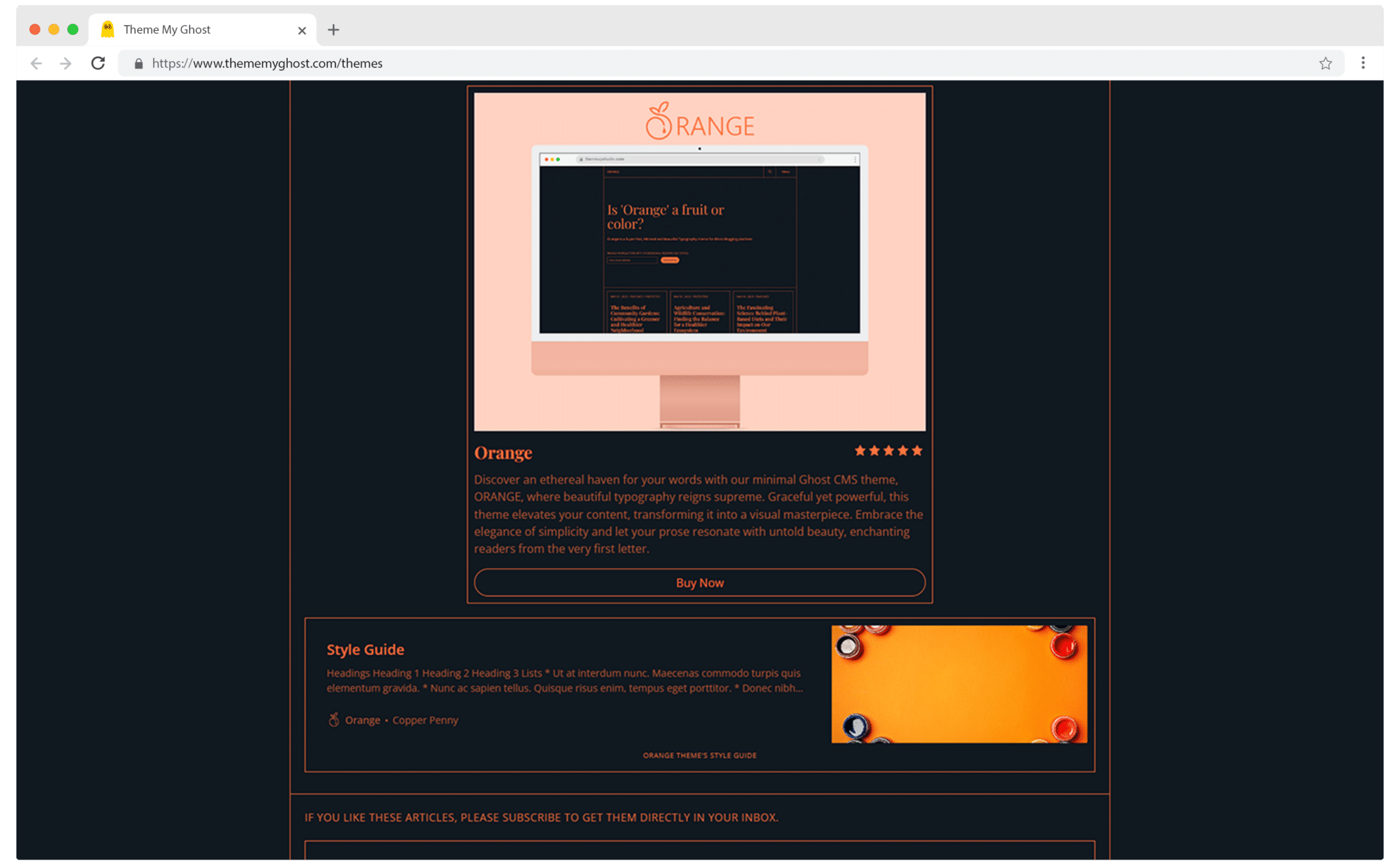 Orange is a minimal Typography theme for Ghost with extremely fast performance 4 7