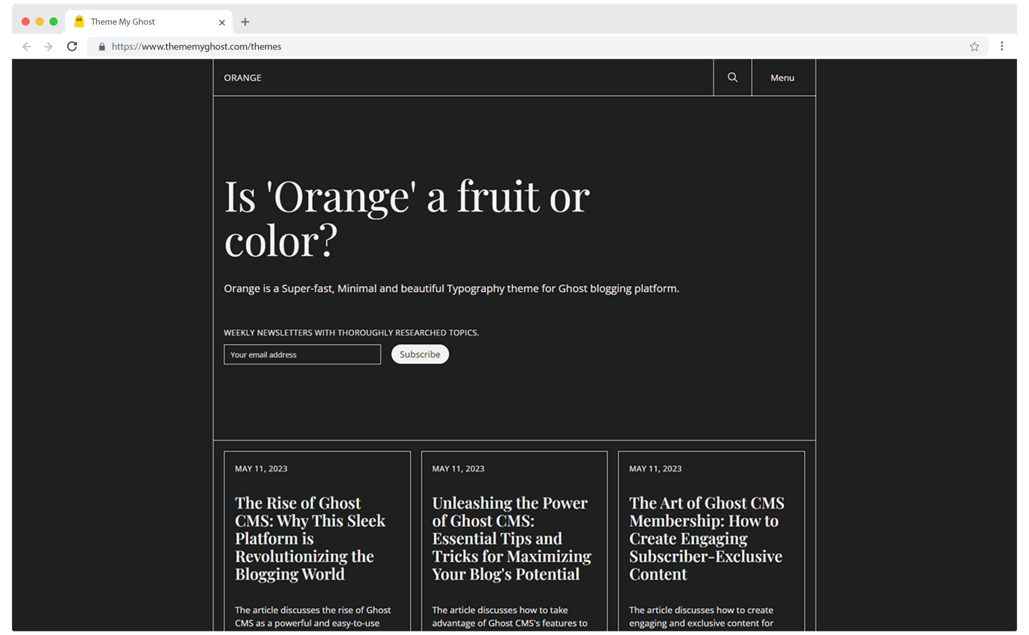Orange is a minimal typography theme for Ghost wit multiple color combinations 9 1