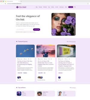 Orchid Premium Ghost theme with Elegant features useful for Fashion and Feminine blogs