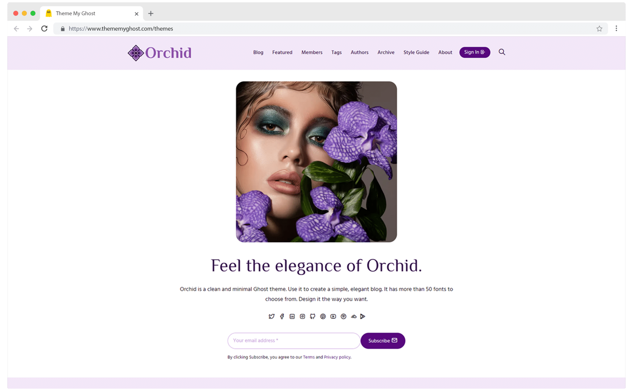 Orchid is an elegant premium Ghost CMS theme with multiple hero style archive page and beautiful colors with typography fonts 1 1