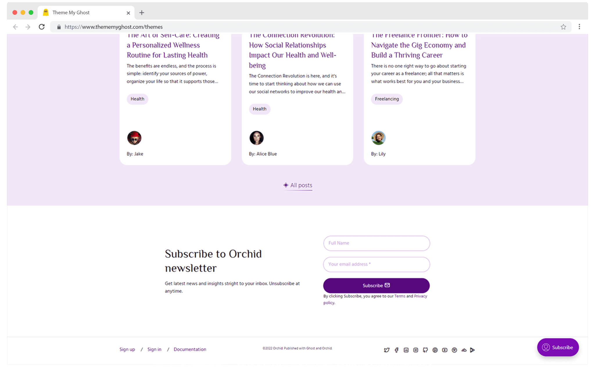 Orchid is an elegant premium Ghost CMS theme with multiple hero style archive page and beautiful colors with typography fonts 1 5