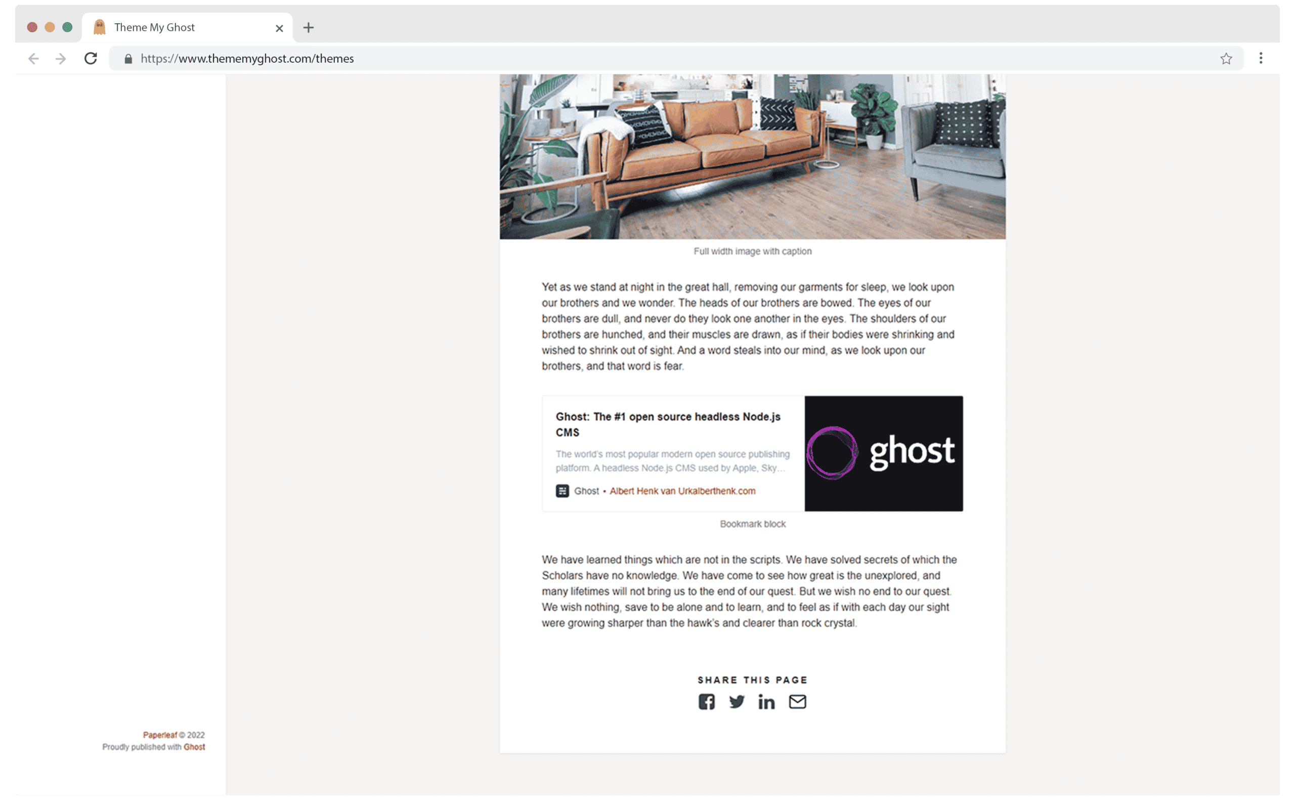 PAPERLEAF Premium Ghost Blog CMS Theme with Dark Mode for Portfolio Magazine Newsletter Photography Podcasts Travel Fashion Personal Blog on ThemeForest Ghost Marketplace 4 4