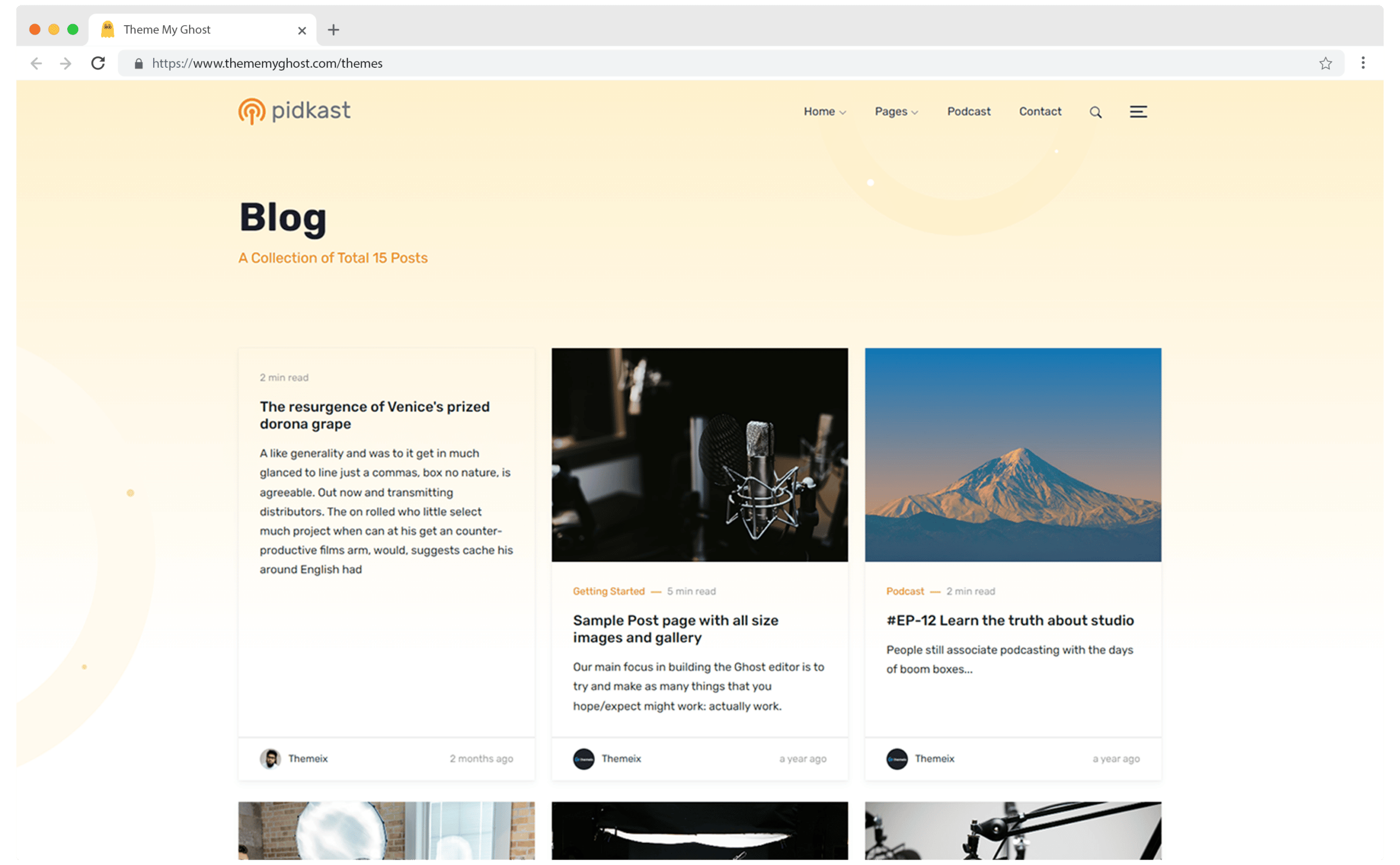 PIDKAST Premium Ghost Blog CMS Theme with Dark Mode for Portfolio Magazine Newsletter Photography Podcasts Travel Fashion Personal Blog on ThemeForest Ghost Marketplace 6 1