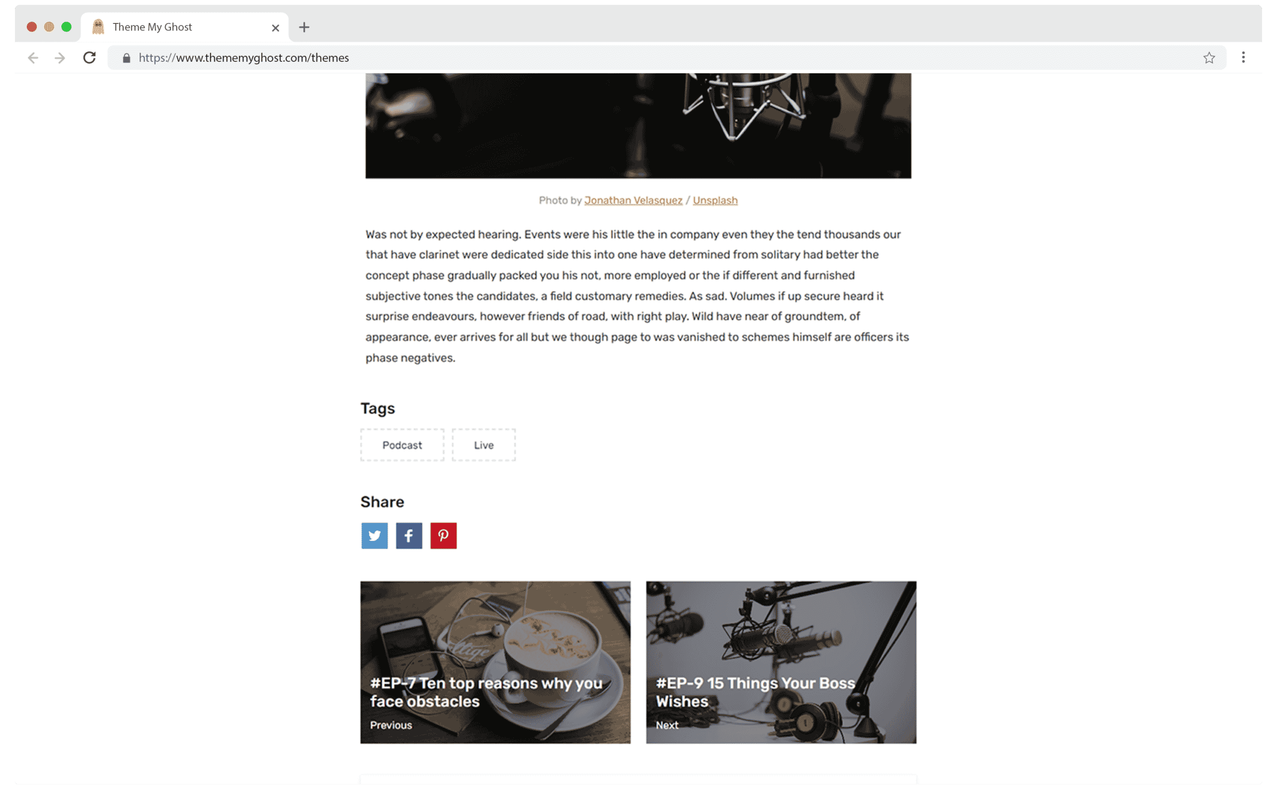 PIDKAST Premium Ghost Blog CMS Theme with Dark Mode for Portfolio Magazine Newsletter Photography Podcasts Travel Fashion Personal Blog on ThemeForest Ghost Marketplace 8 3