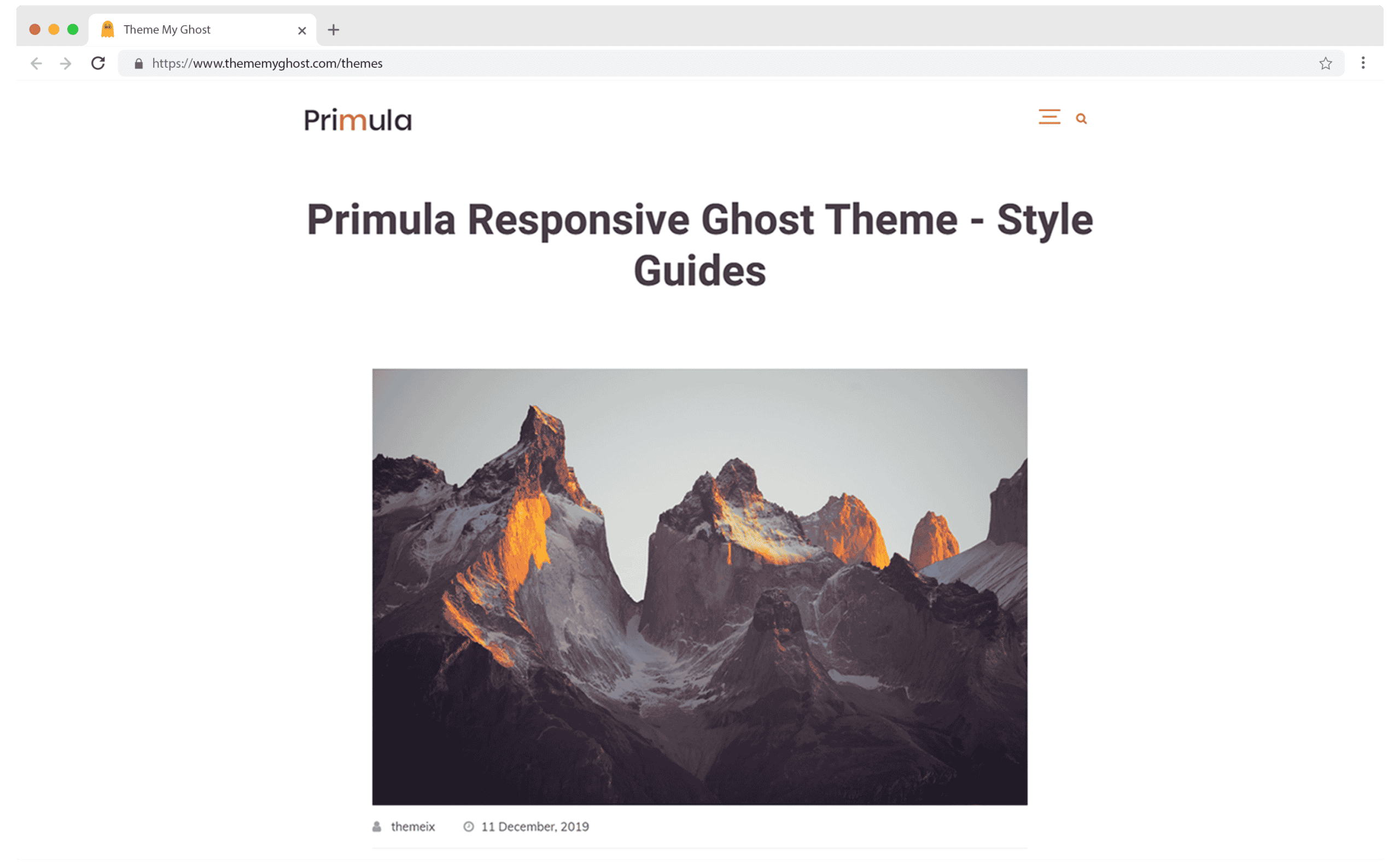 PRIMULA Premium Ghost Blog CMS Theme with Dark Mode for Portfolio Magazine Newsletter Photography Podcasts Travel Fashion Personal Blog on ThemeForest Ghost Marketplace 11 1